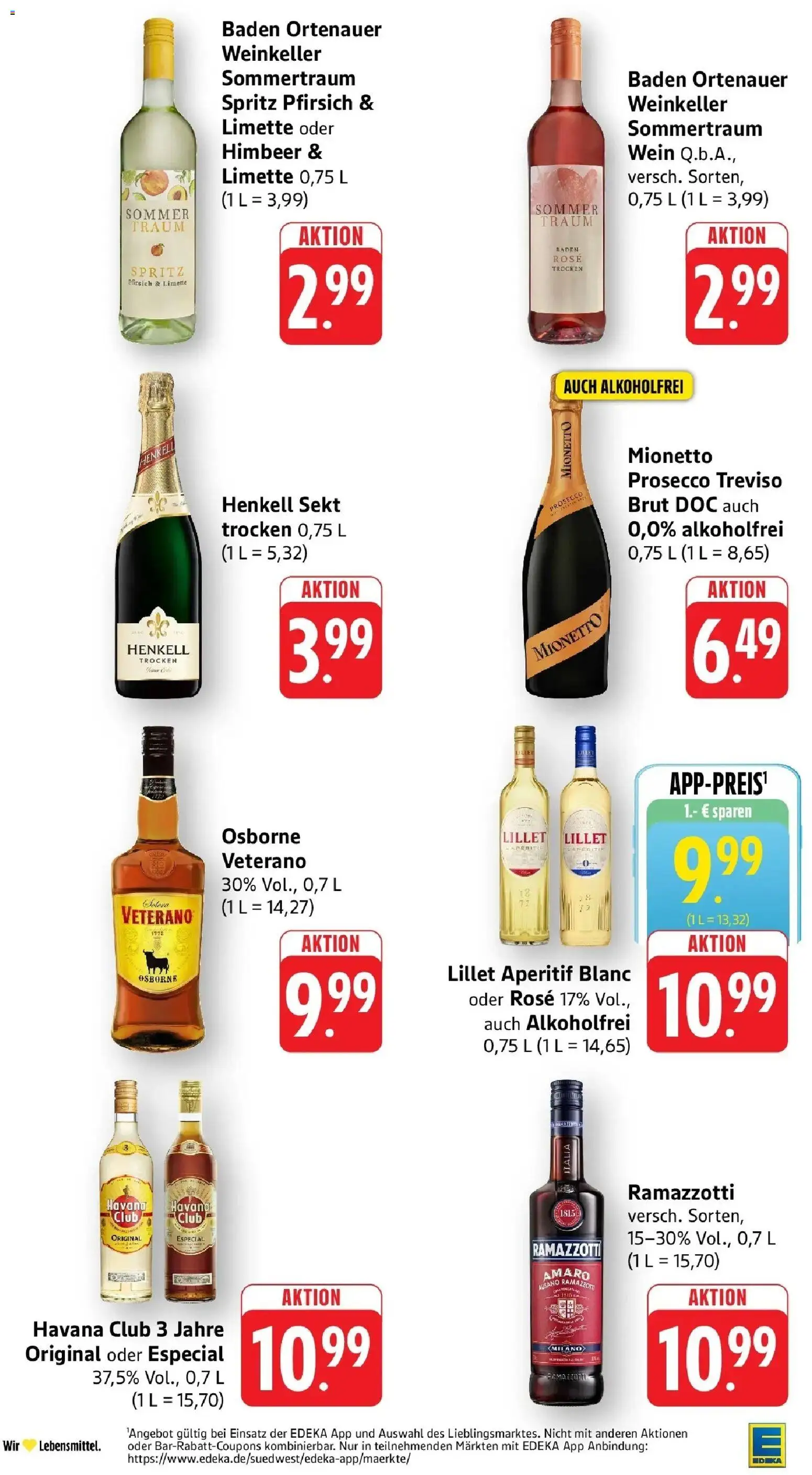 Edeka Prospekt Überlingen (ab 17.08.2026) » Angebote Online | Seite: 33 | Produkte: Osborne, Lillet, Prosecco, Limette