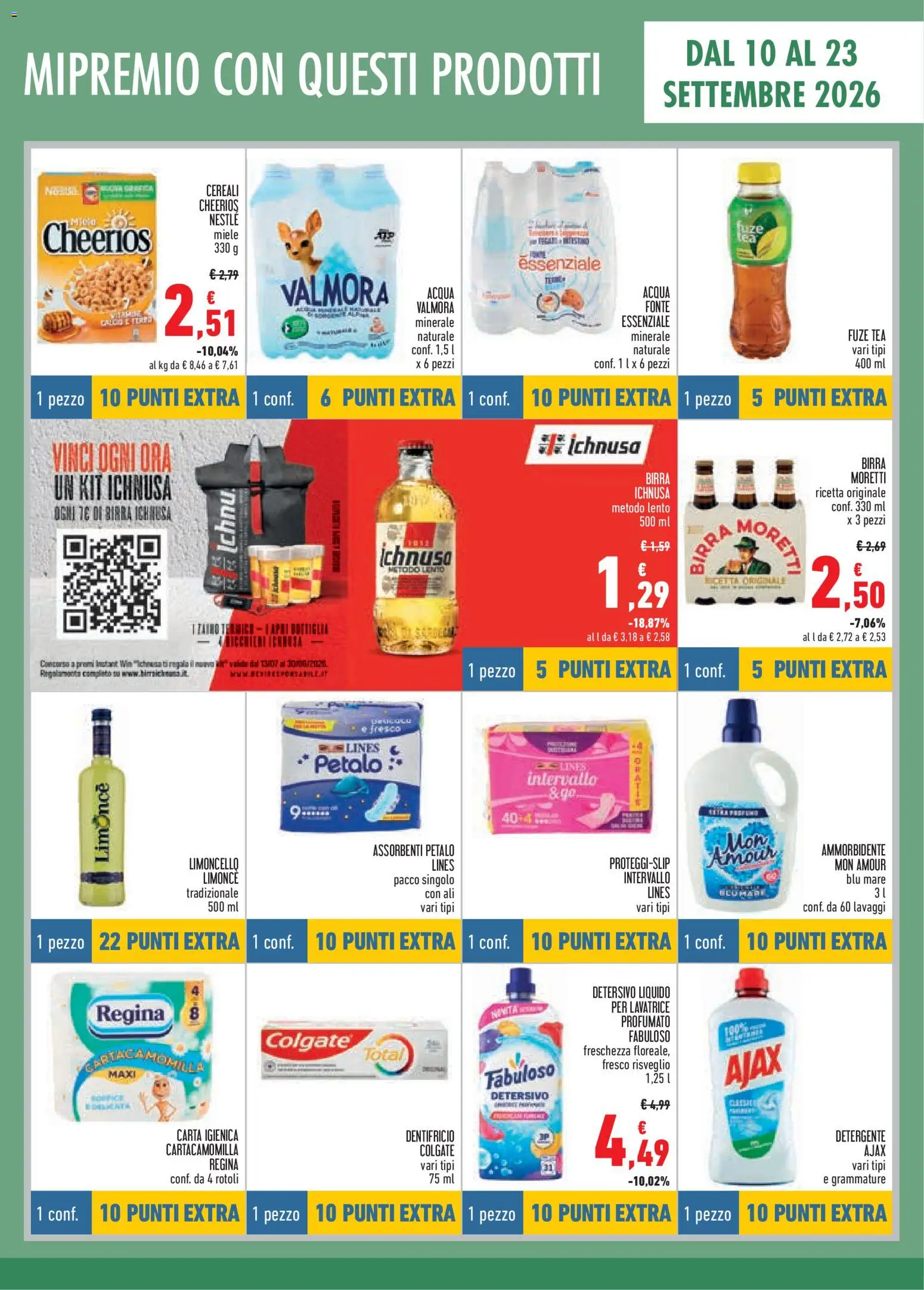 Volantino Conad del 10/09/2026 | Pagina: 7 | Prodotti: Carta igienica, Birra Moretti, Lavatrice, Assorbenti