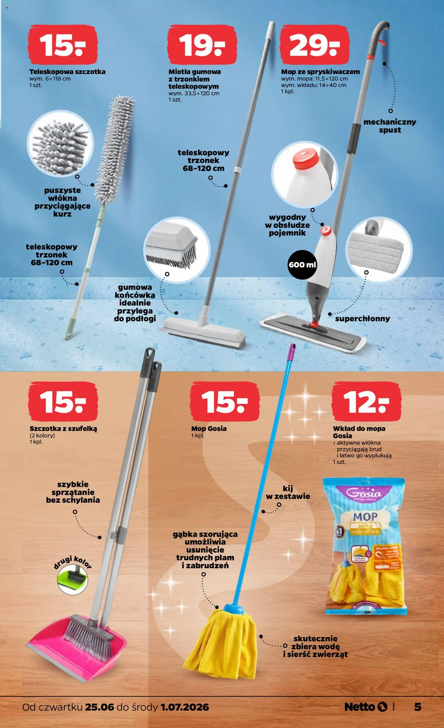 Netto gazetka od czwartku NonFood od 25.06.2026 | Strona: 5 | Produkty: Szczotka, Gąbka