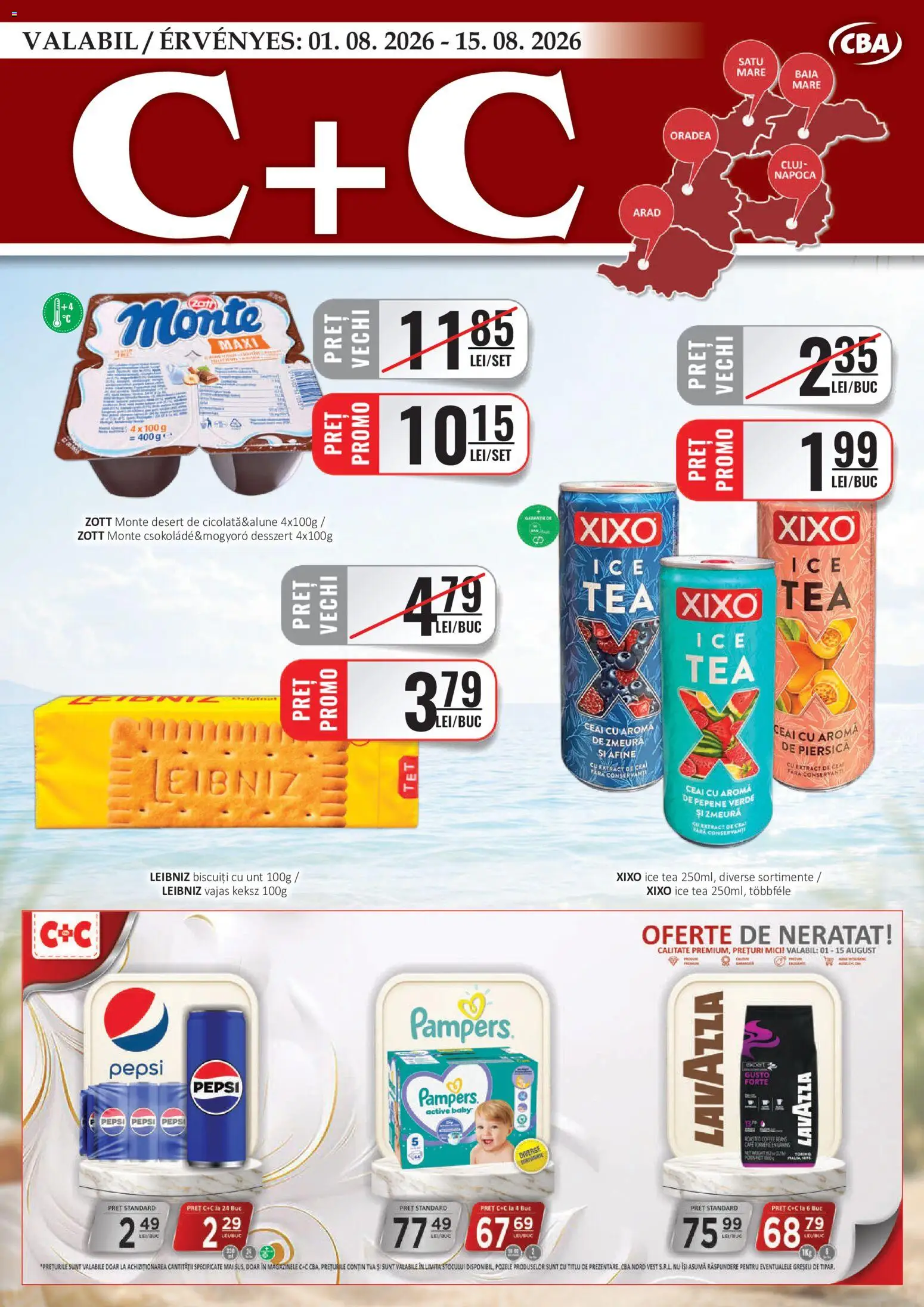 Noul catalog CBA – valabil de la 01.08.2026 | Pagină: 1 | Produse: Pepene Verde, Zmeură, Unt, Biscuiți