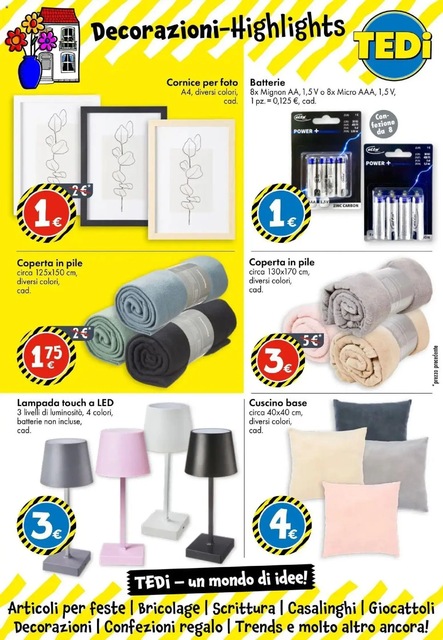 Volantino TEDi del 23/08/2026 | Pagina: 11 | Prodotti: Pile, Giocattoli, Coperta, Decorazioni