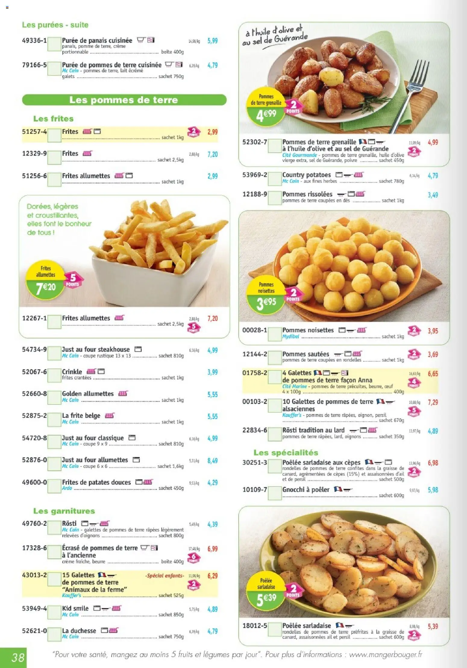 {H1} | Page: 38 | Produits: Noisettes, Frites, Poivre, Lait