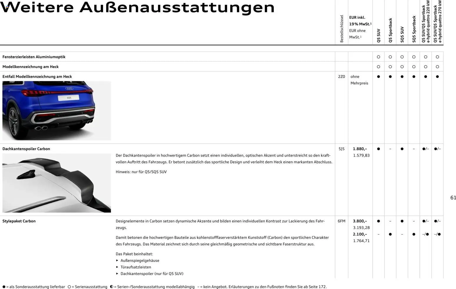Audi Q5 – gültig ab 28.10.2025 | Seite: 61