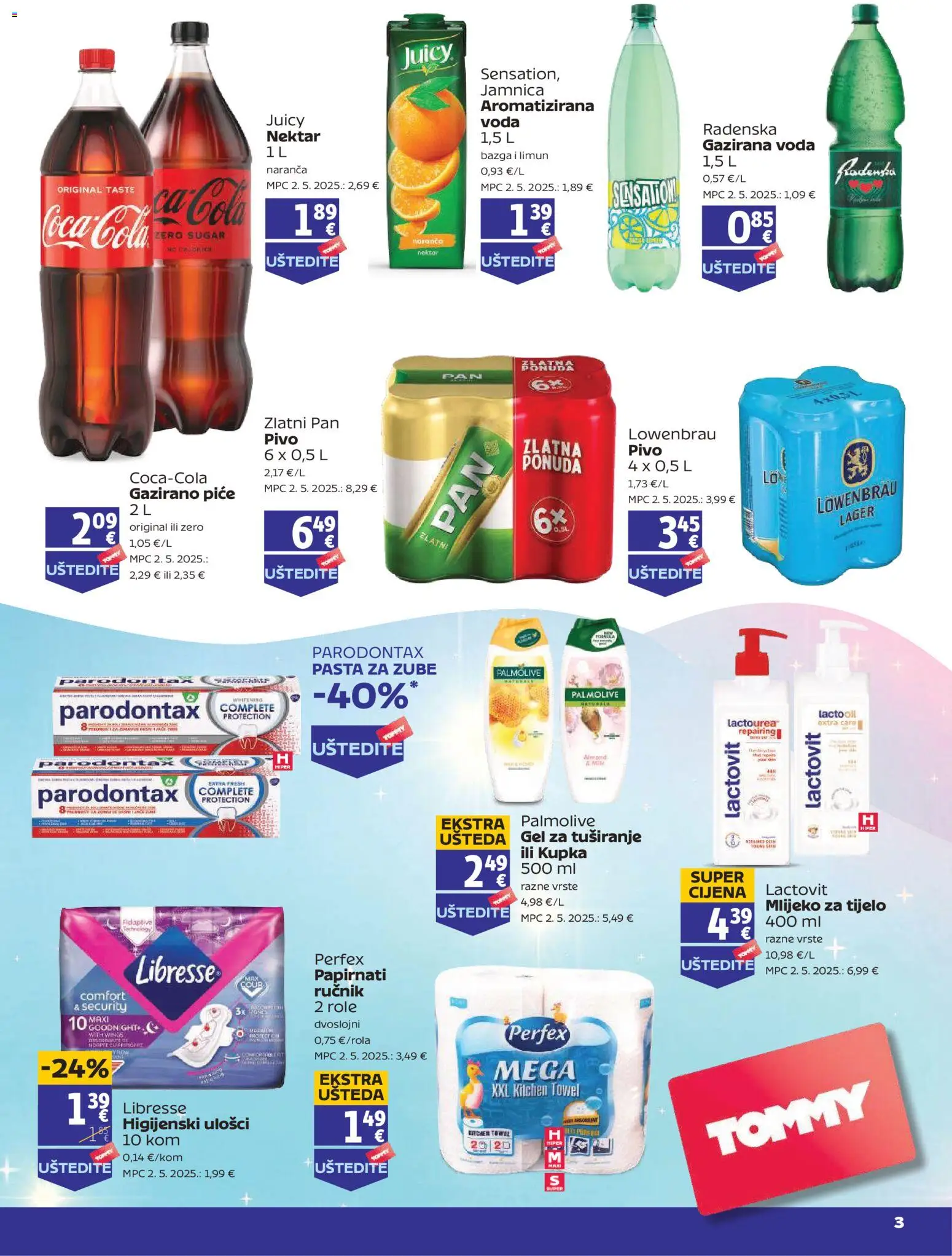 Tommy katalog | vrijedi od 25.06.2026 | Stranica: 3 | Proizvodi: Pasta za zube, Voda, Limun, Zlatni Pan