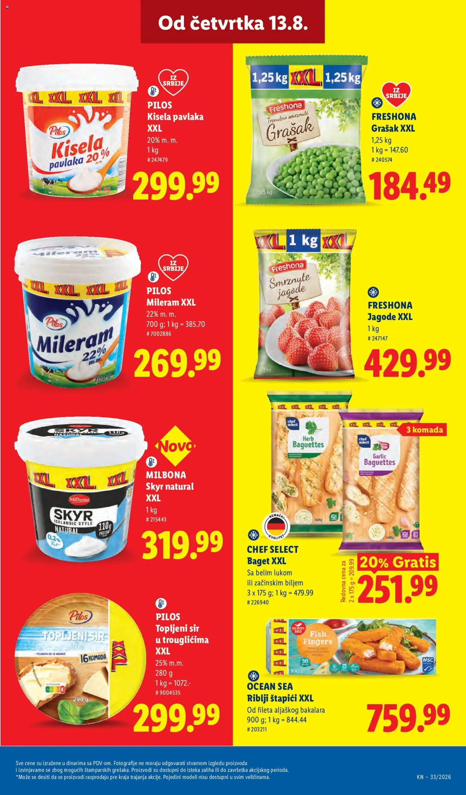 Lidl katalog - važi od 13.08.2026 | Strana: 53 | Proizvode: Jagode, Kisela pavlaka, Riblji štapići, Topljeni sir