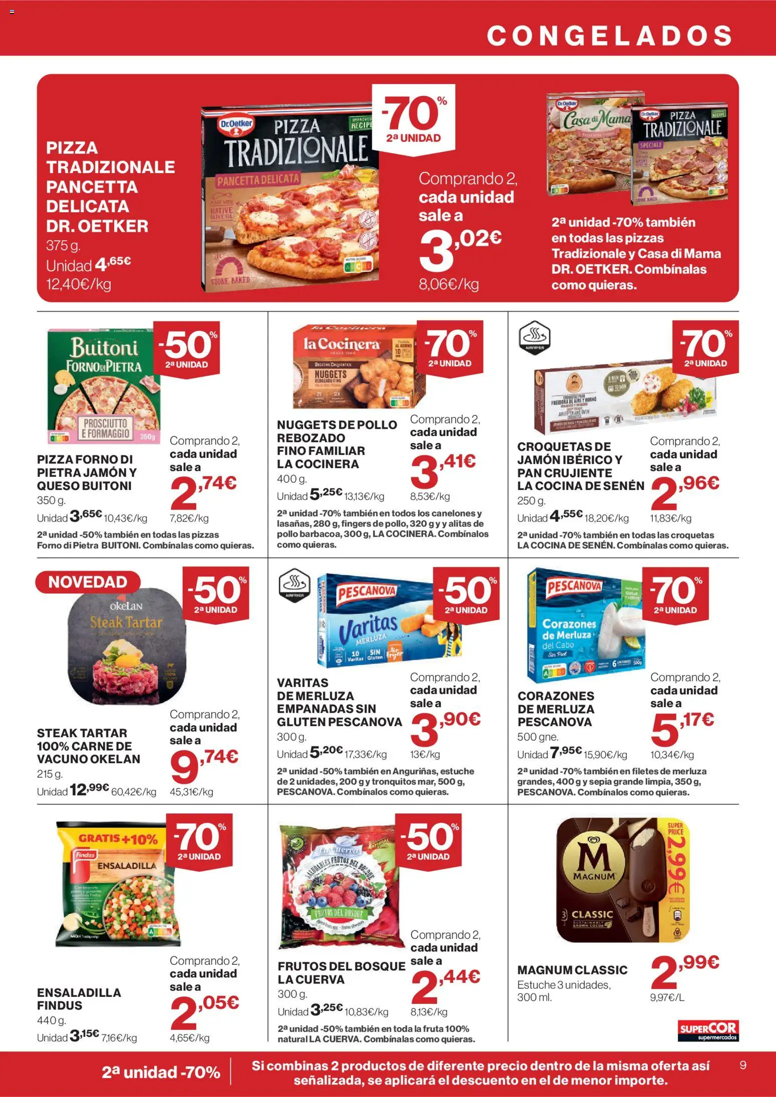 Supercor folleto │ válido desde el 30/07/2026 | Página: 9 | Productos: Queso, Jamón, Filetes de merluza, Cocina
