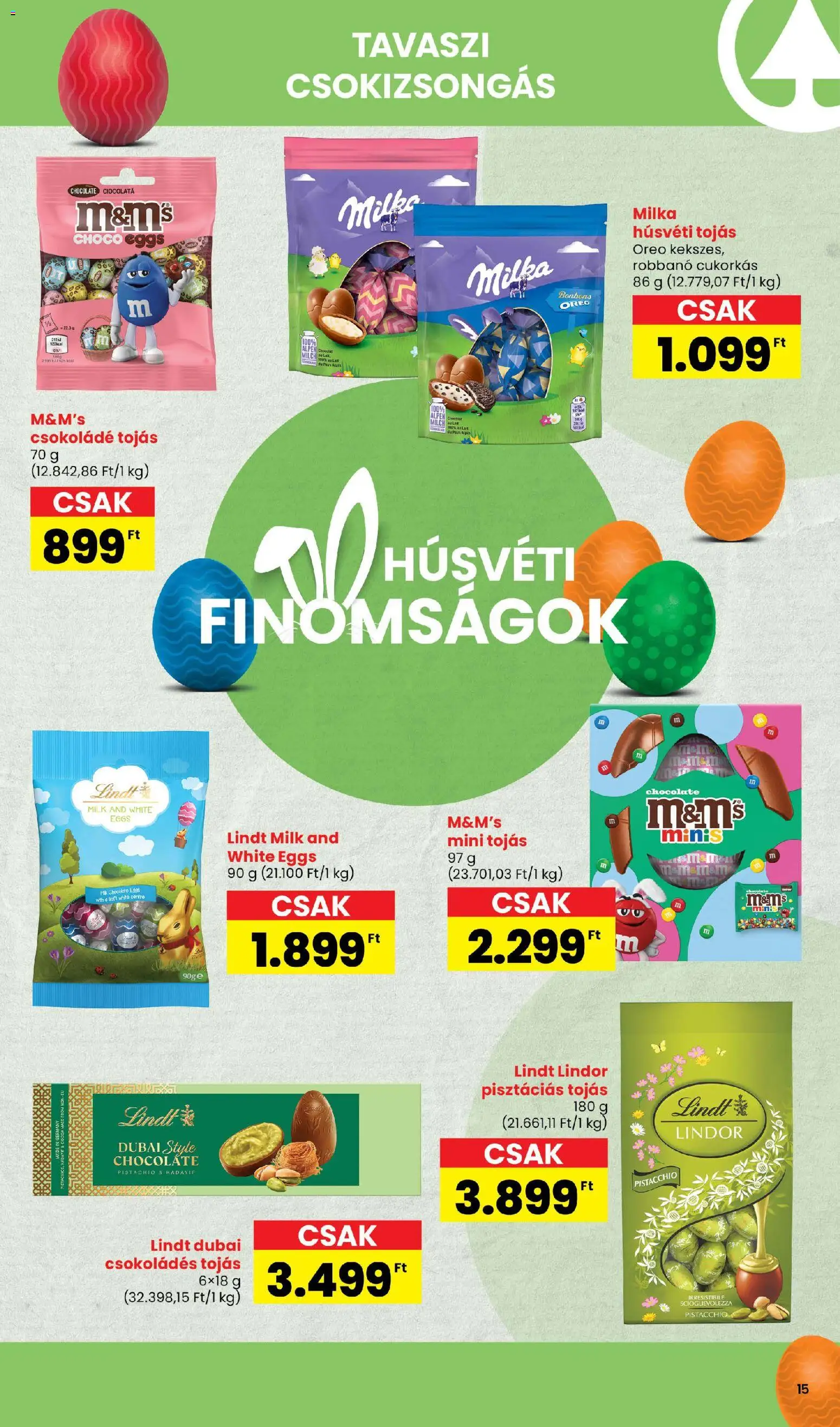 Interspar akciós ujság - amely érvényes a következő dátumtól: 05.03.2026 | Oldal: 15 | Termékek: Tojás, Csokoládé