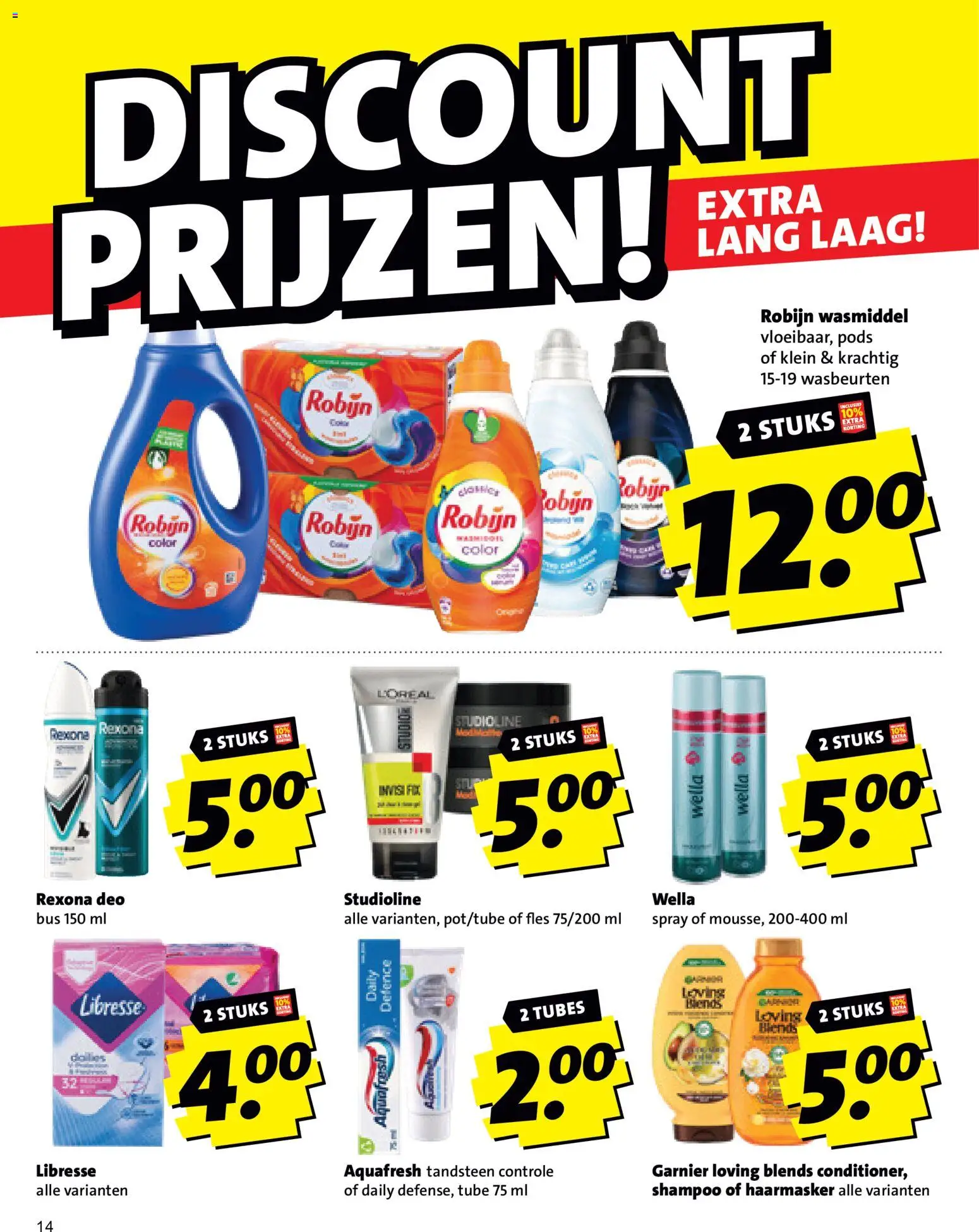 {H1} | Pagina: 14 | Producten: Wasmiddel, Robijn, Shampoo, Haarmasker
