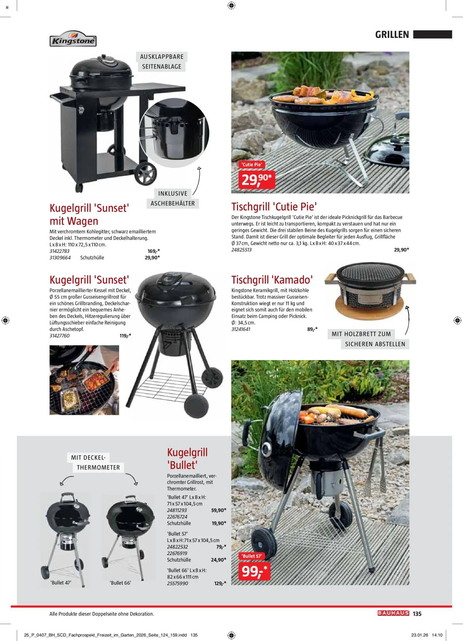 Bauhaus Freizeit im Garten – gültig ab 02.03.2026 | Seite: 135 | Produkte: Gewicht, Grill, Thermometer