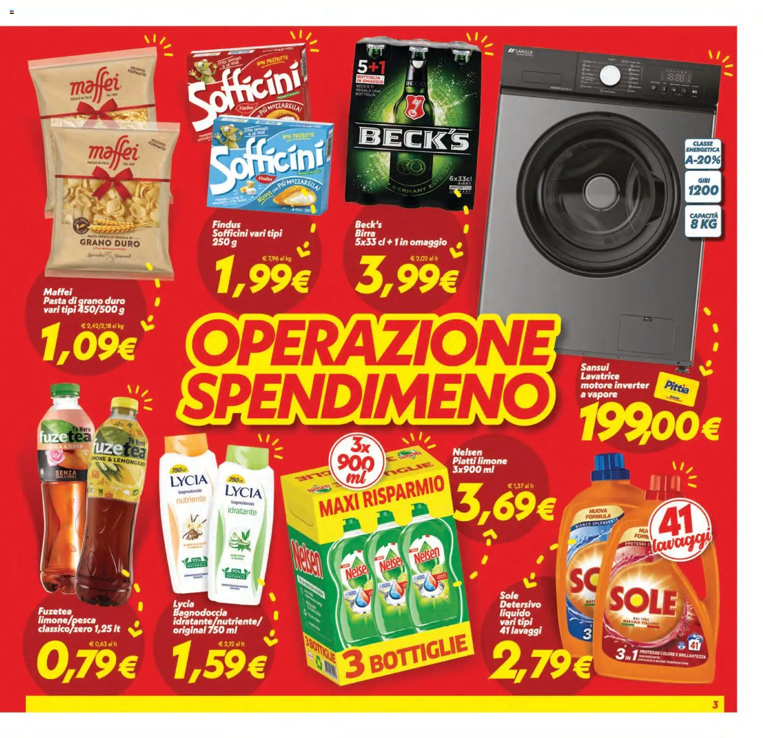 Volantino SuperConveniente del 21/08/2026 | Pagina: 3 | Prodotti: Birra, Tè, Tè nero, Semola