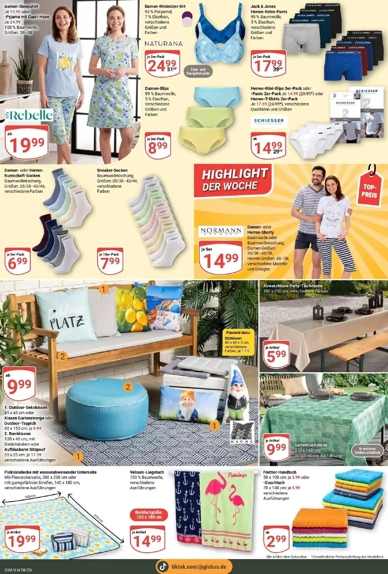Globus Prospekt Simmern	 – gültig ab 27.04.2026 | Seite: 20 | Produkte: Caprihose, Kissen, Jacke, Pyjama