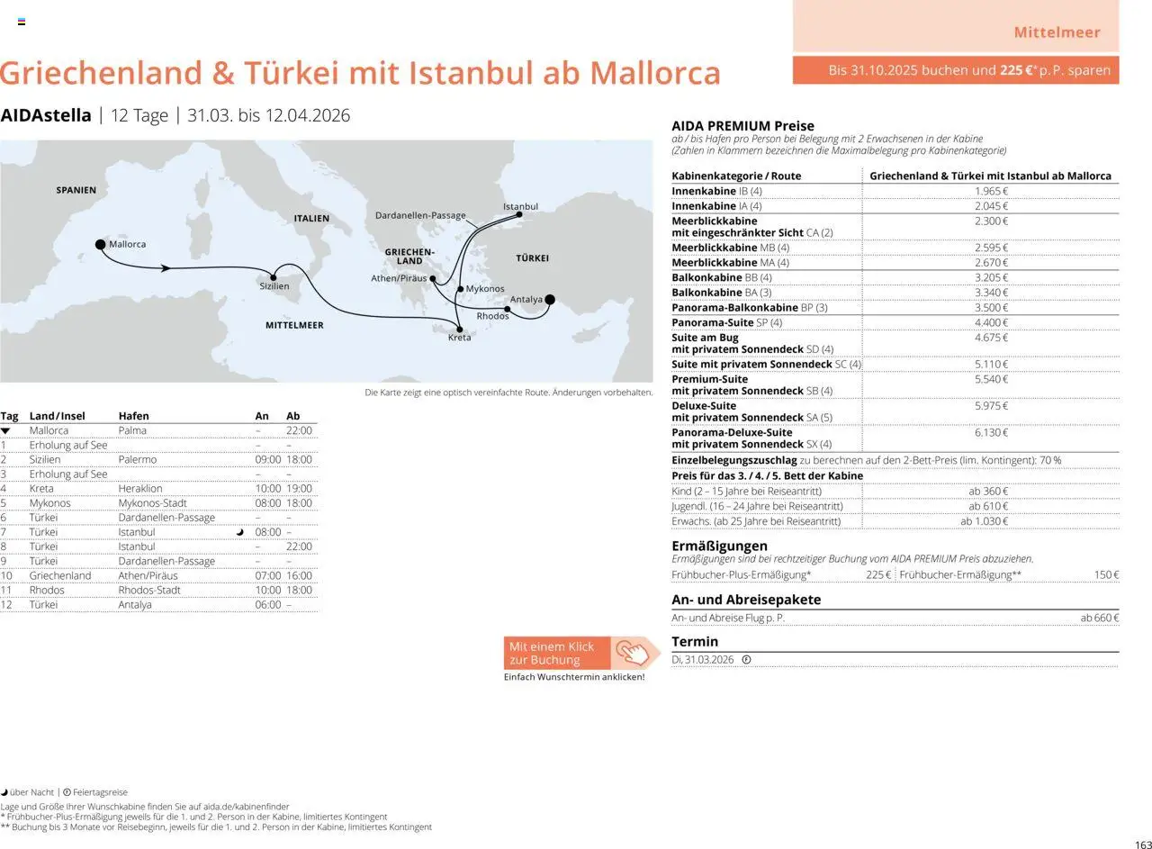 Aida Sommer 2026 – gültig ab 01.03.2026 | Seite: 163 | Produkte: Bett