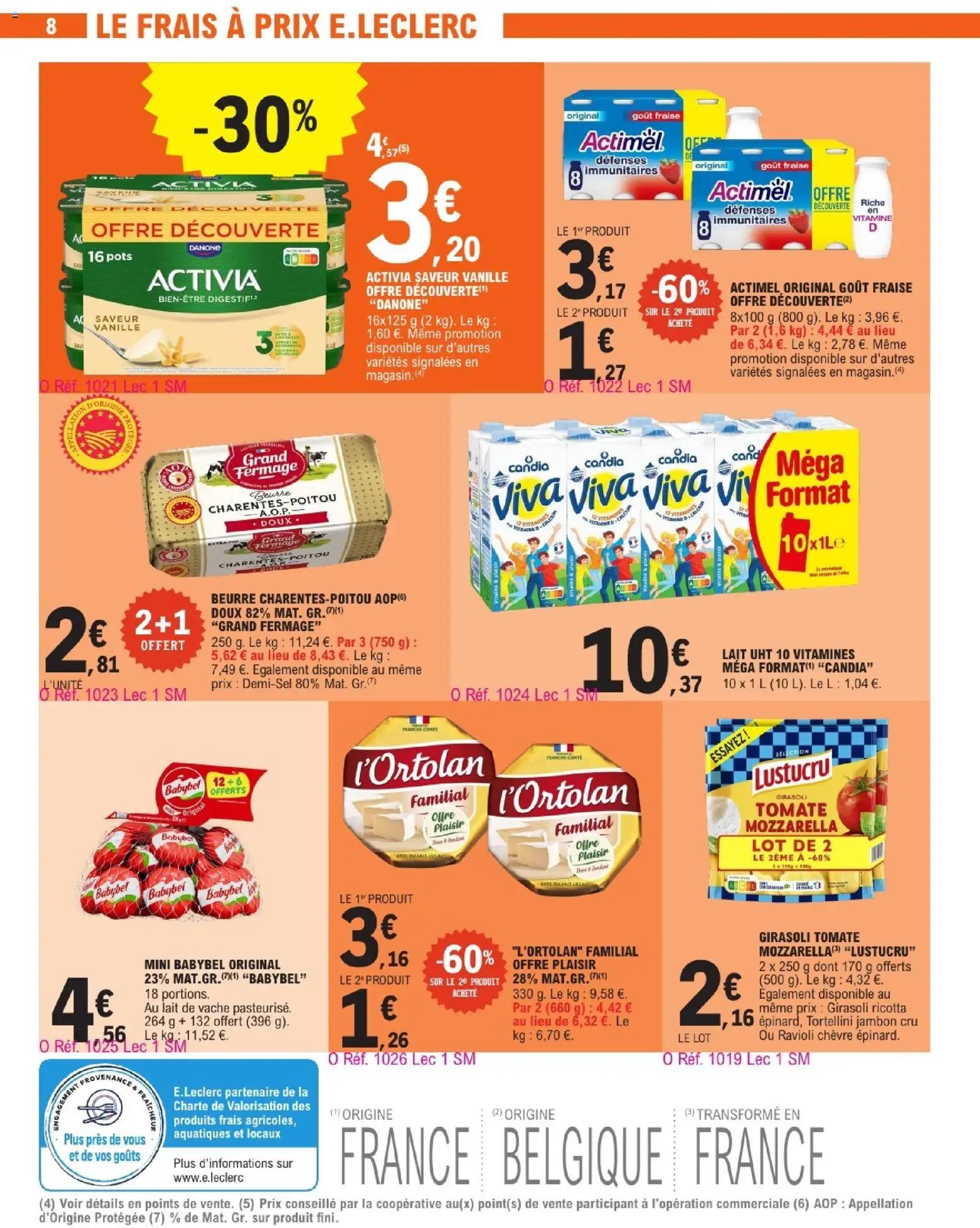 {H1} | Page: 8 | Produits: Candia, Mini Babybel, Mozzarella, Ravioli