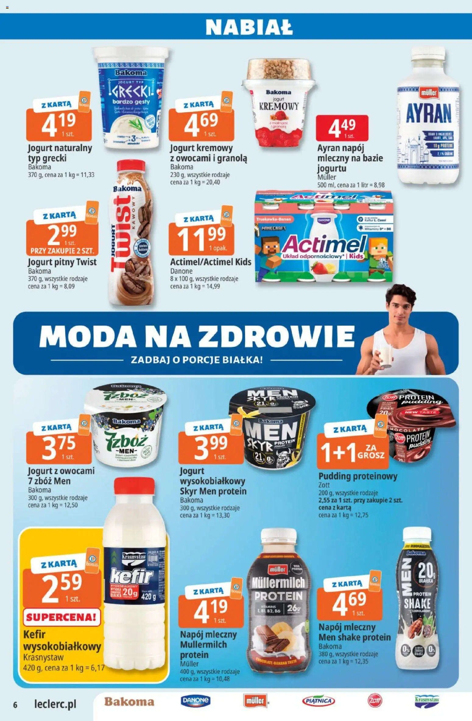 E.Leclerc gazetka od 16.06.2026 | Strona: 6 | Produkty: Karta, Jogurt pitny, Jogurt naturalny, Jogurt