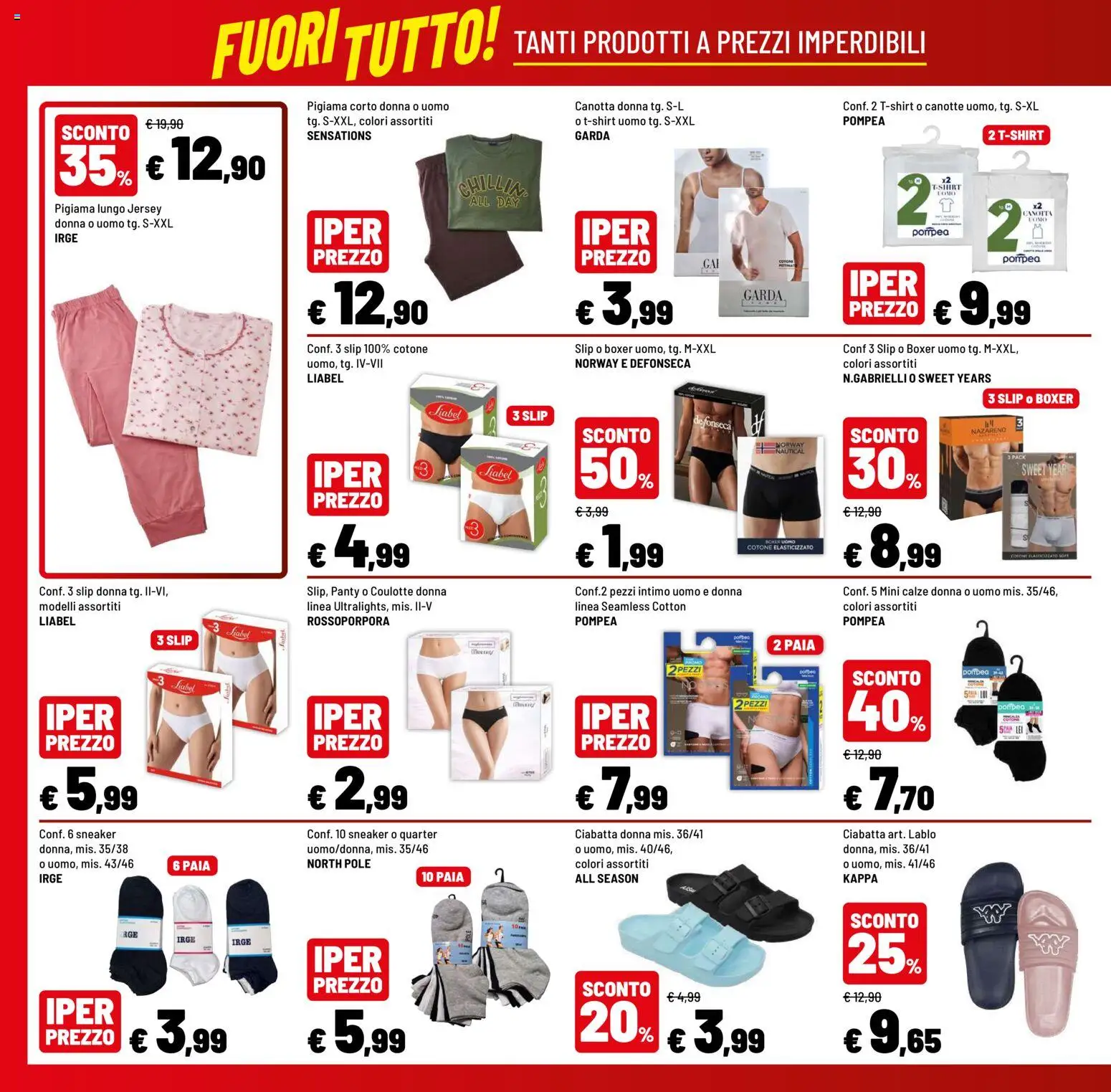 Volantino Iper del 10/08/2026 | Pagina: 38 | Prodotti: Canotta, Intimo, Pigiama, Slip