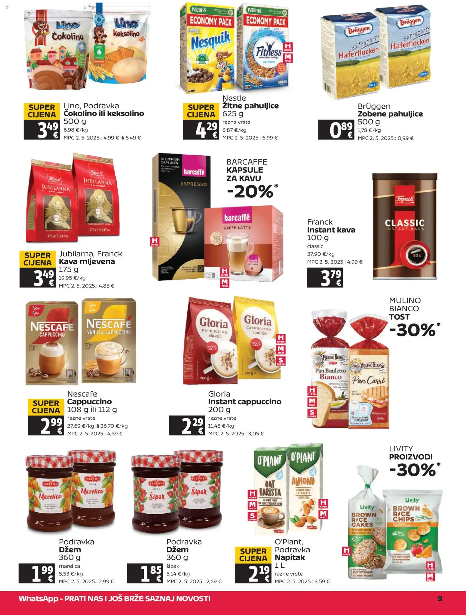 Tommy katalog | vrijedi od 07.05.2026 | Stranica: 9 | Proizvodi: Nescafe, Podravka, Pahuljice, Džem
