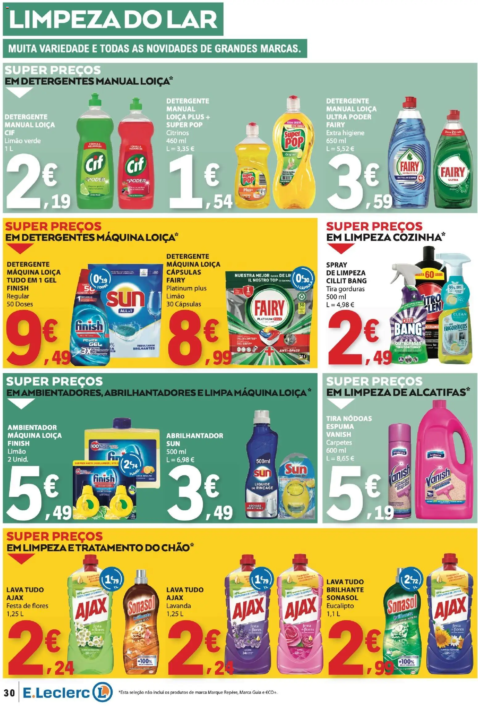 E.Leclerc folheto │ válido de 16.04.2026 | Página: 30 | Produtos: Flores, Top, Abrilhantador, Detergente