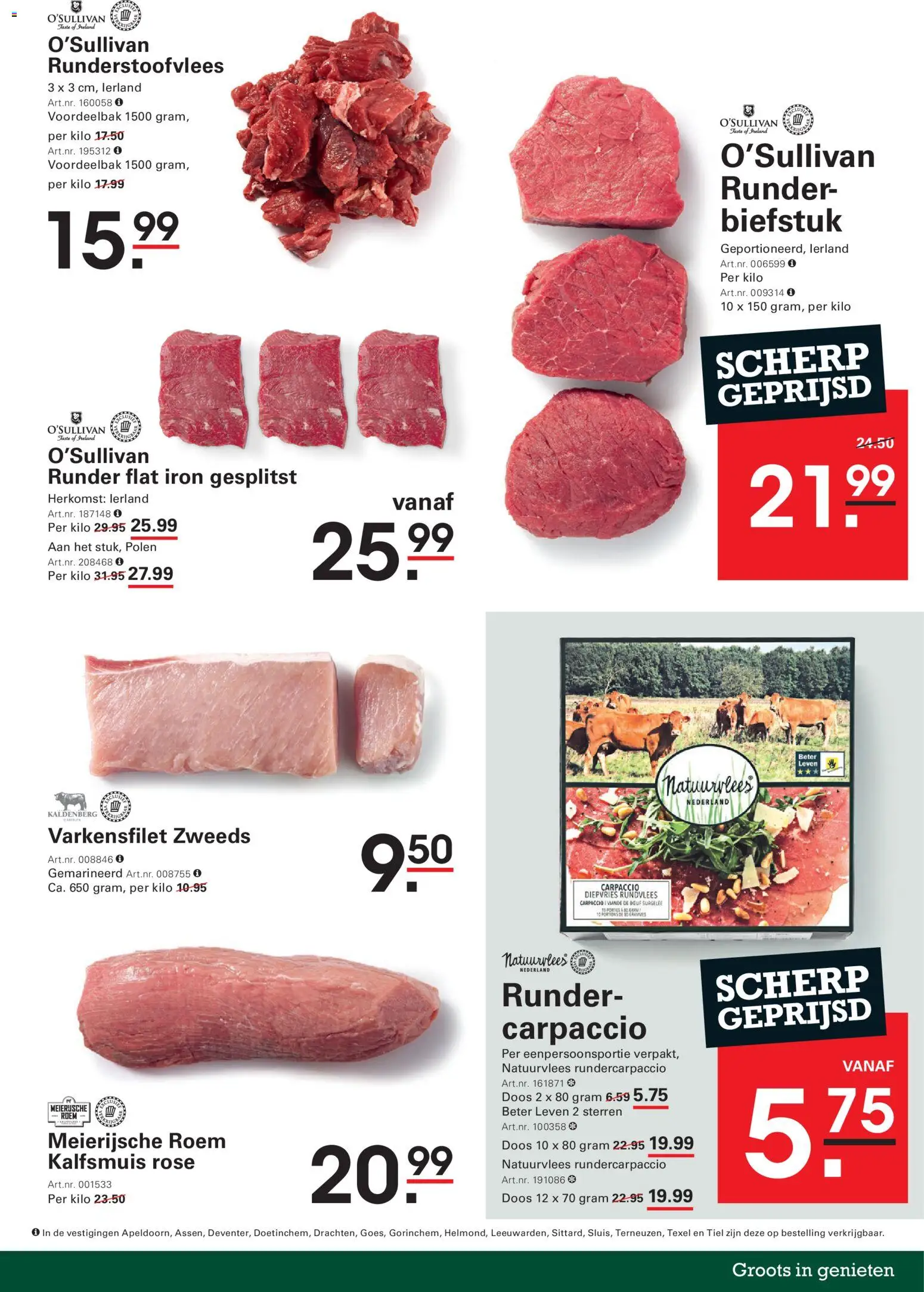 {H1} | Pagina: 5 | Producten: Biefstuk, Runderstoofvlees, Carpaccio, Rundvlees