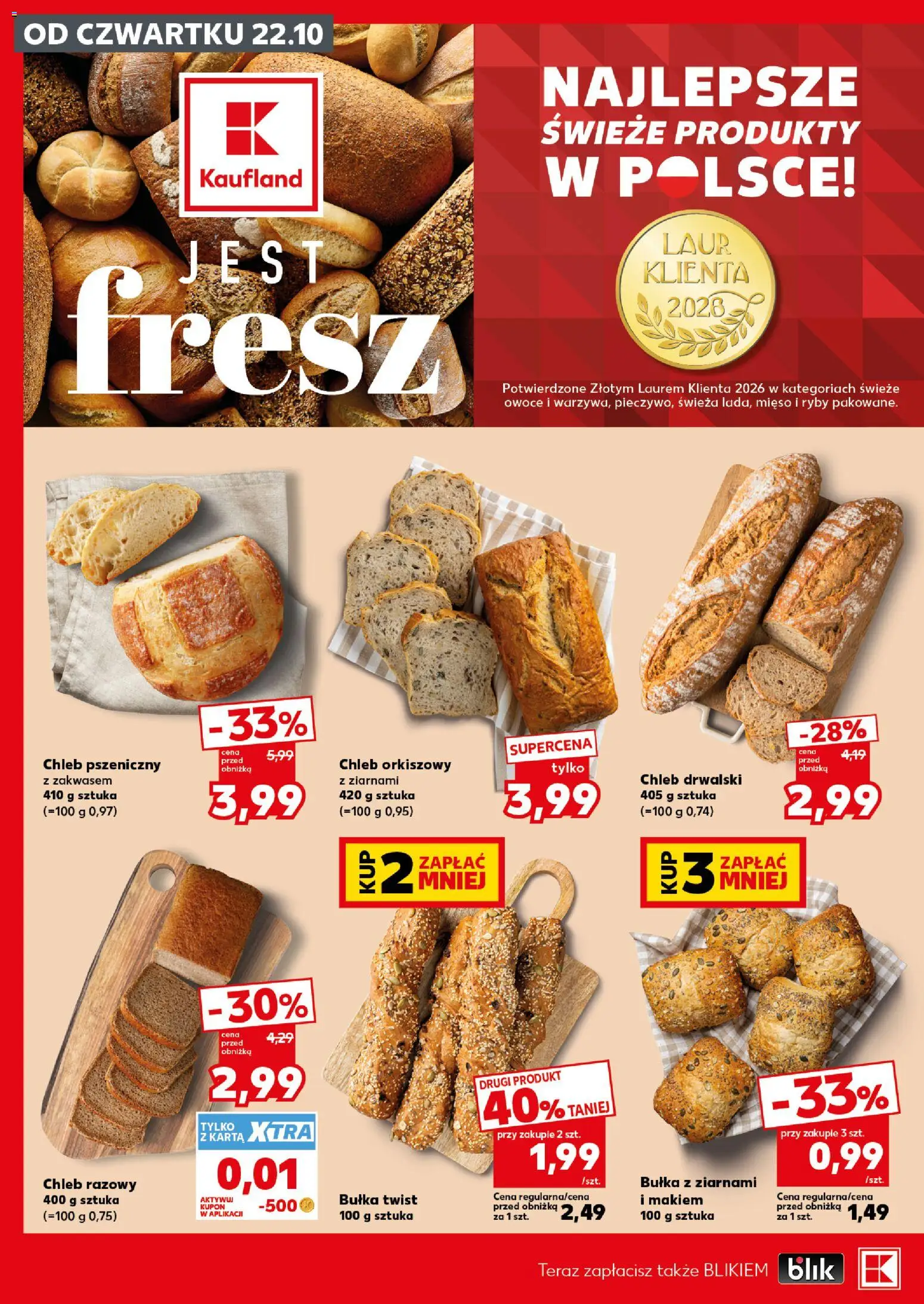 Kaufland Polsko leták - Mocny start od 26.10.2026 | Strana: 14 | Produkty: Chléb, Ryby
