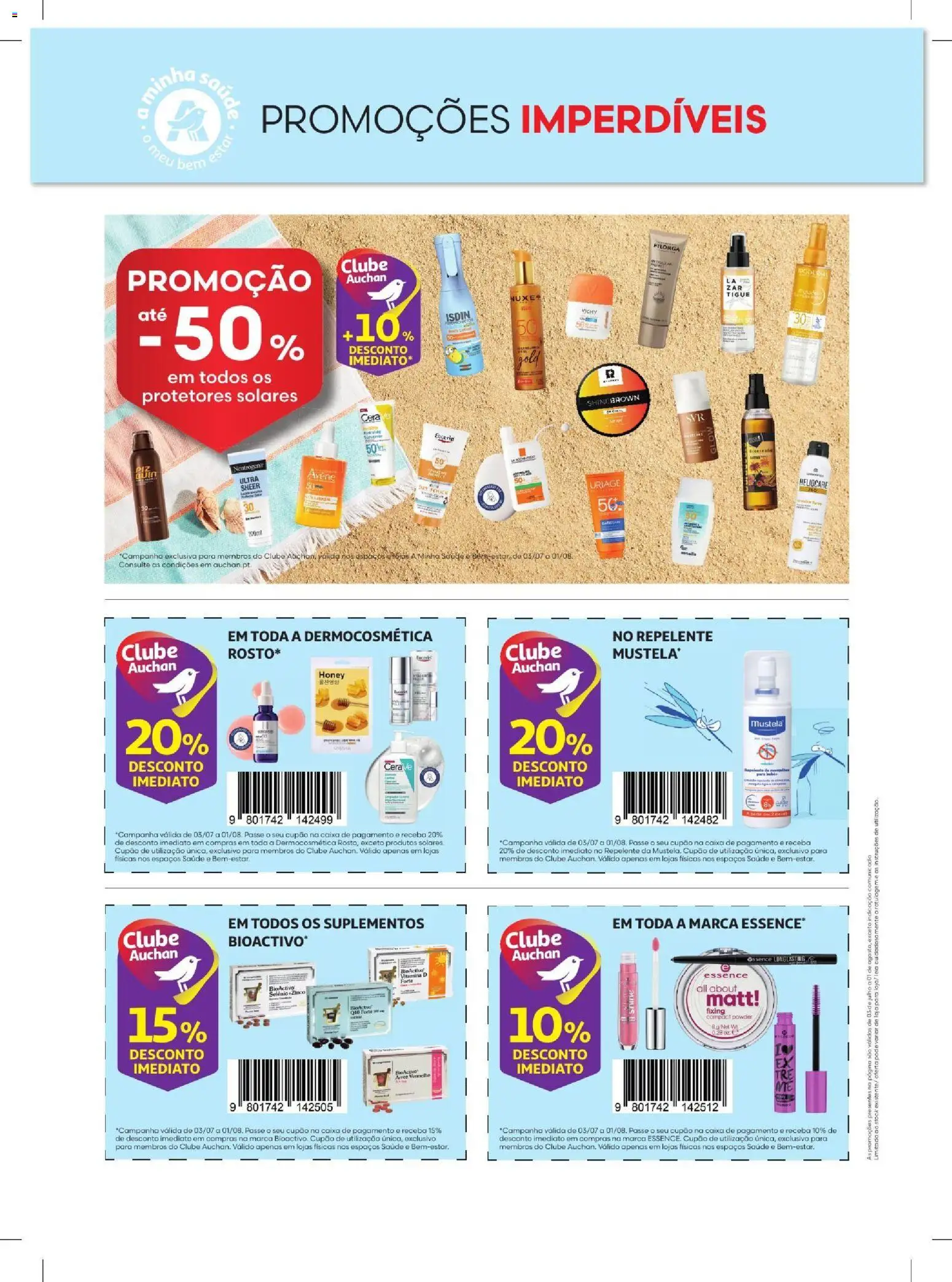 Auchan - Sol e Higiene │ válido de 02/07/2026 | Página: 44 | Produtos: Repelente, Cera, Caixa, Vitamina d