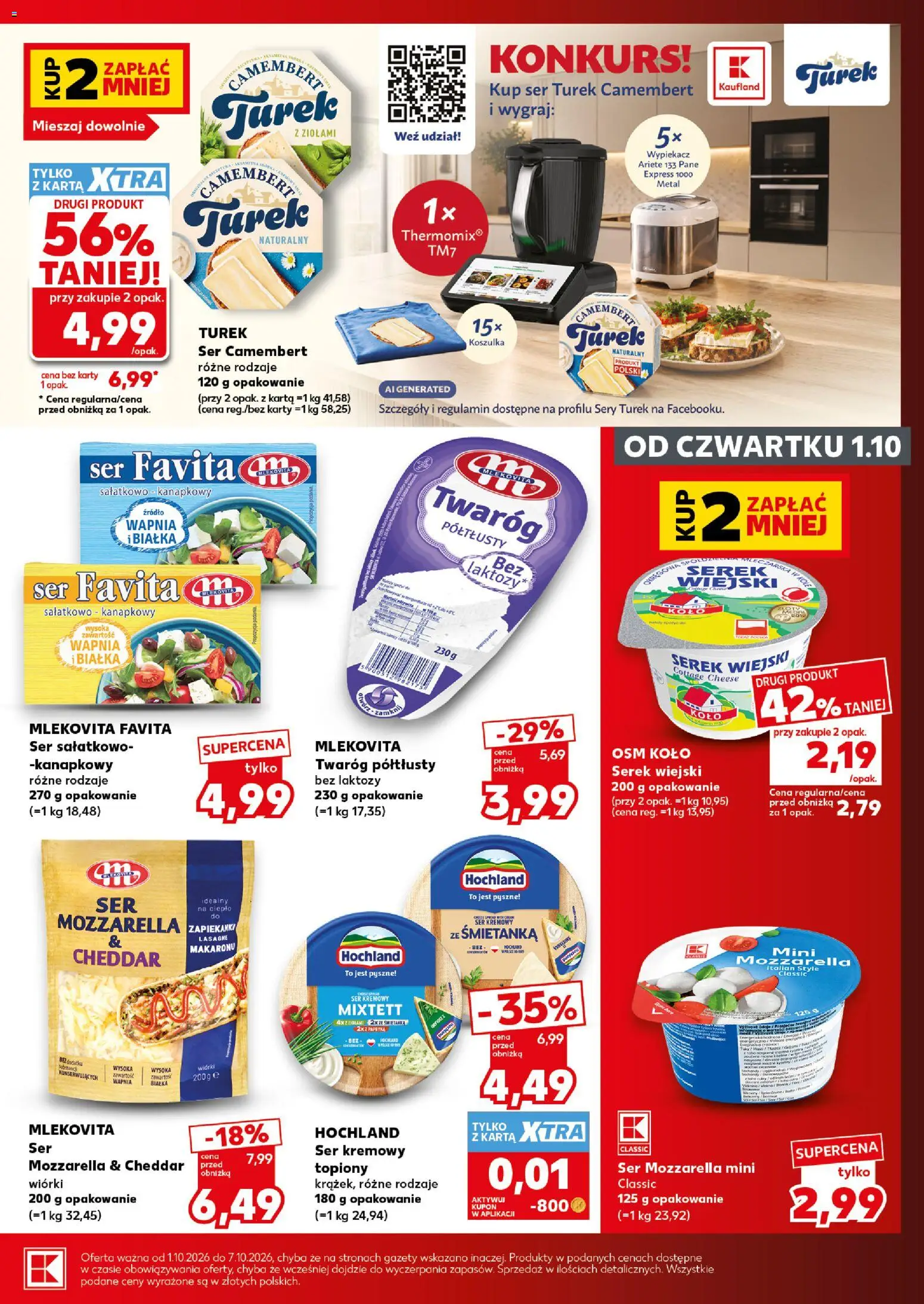 Kaufland Polsko leták - Mocny start od 05.10.2026 | Strana: 21 | Produkty: Mozzarella, Lasagne, Cheddar, Cottage