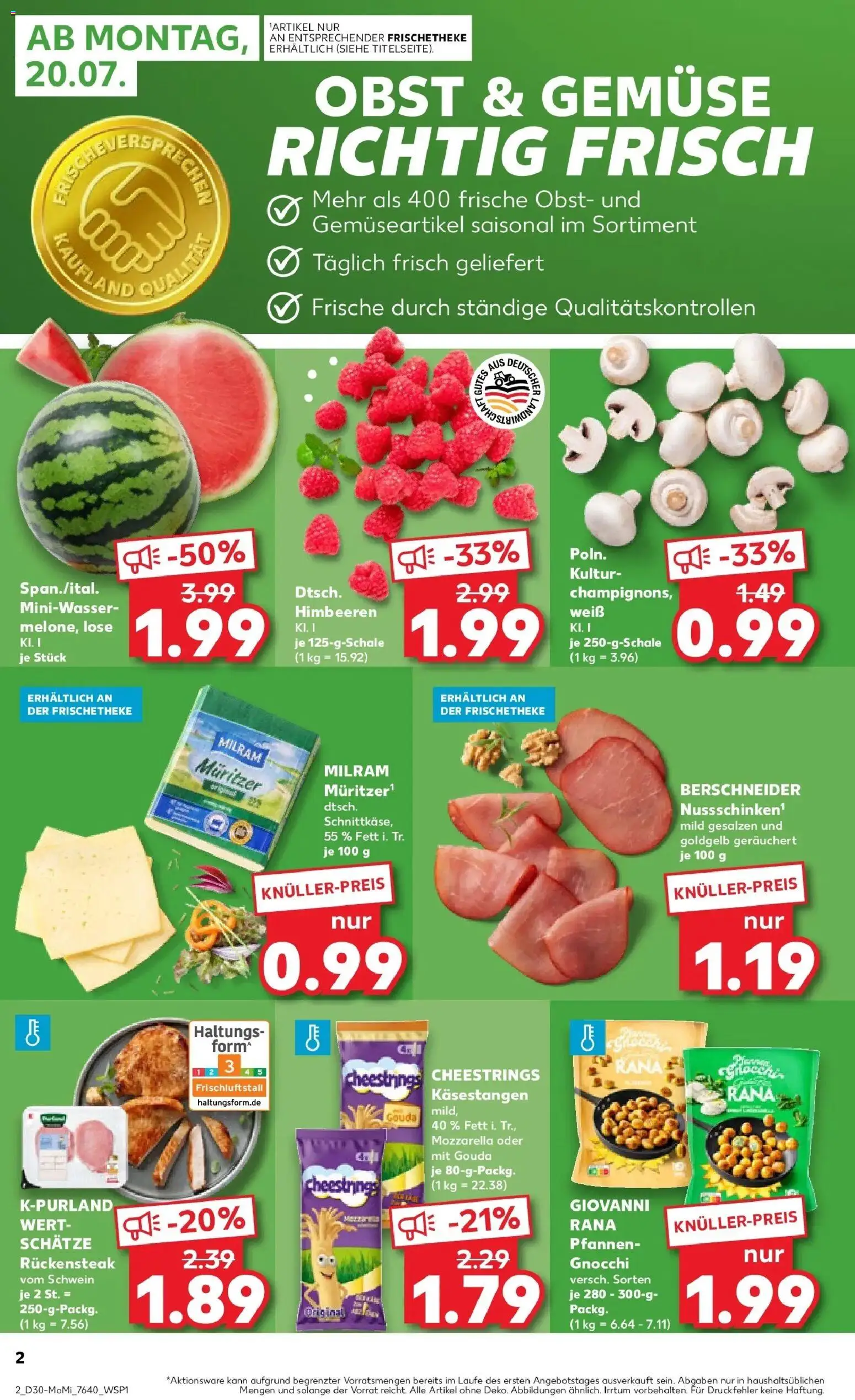 Kaufland Prospekt Konz – gültig ab 20.07.2026 | Seite: 2 | Produkte: Himbeeren, Gouda, Obst, Milram