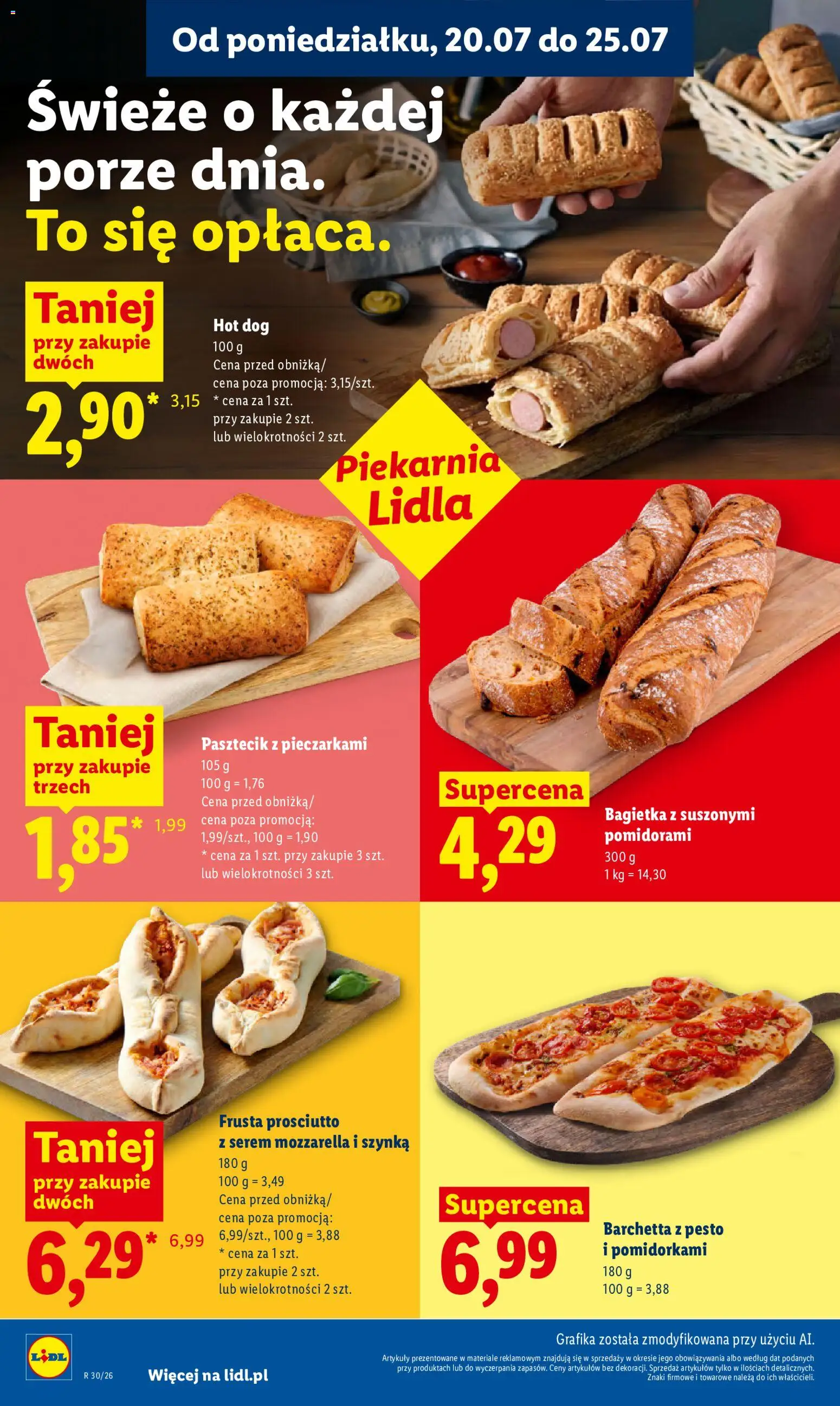Lidl gazetka od 20.07.2026 | Strona: 64 | Produkty: Serem, Piekarnia, Bagietka, Hot dog