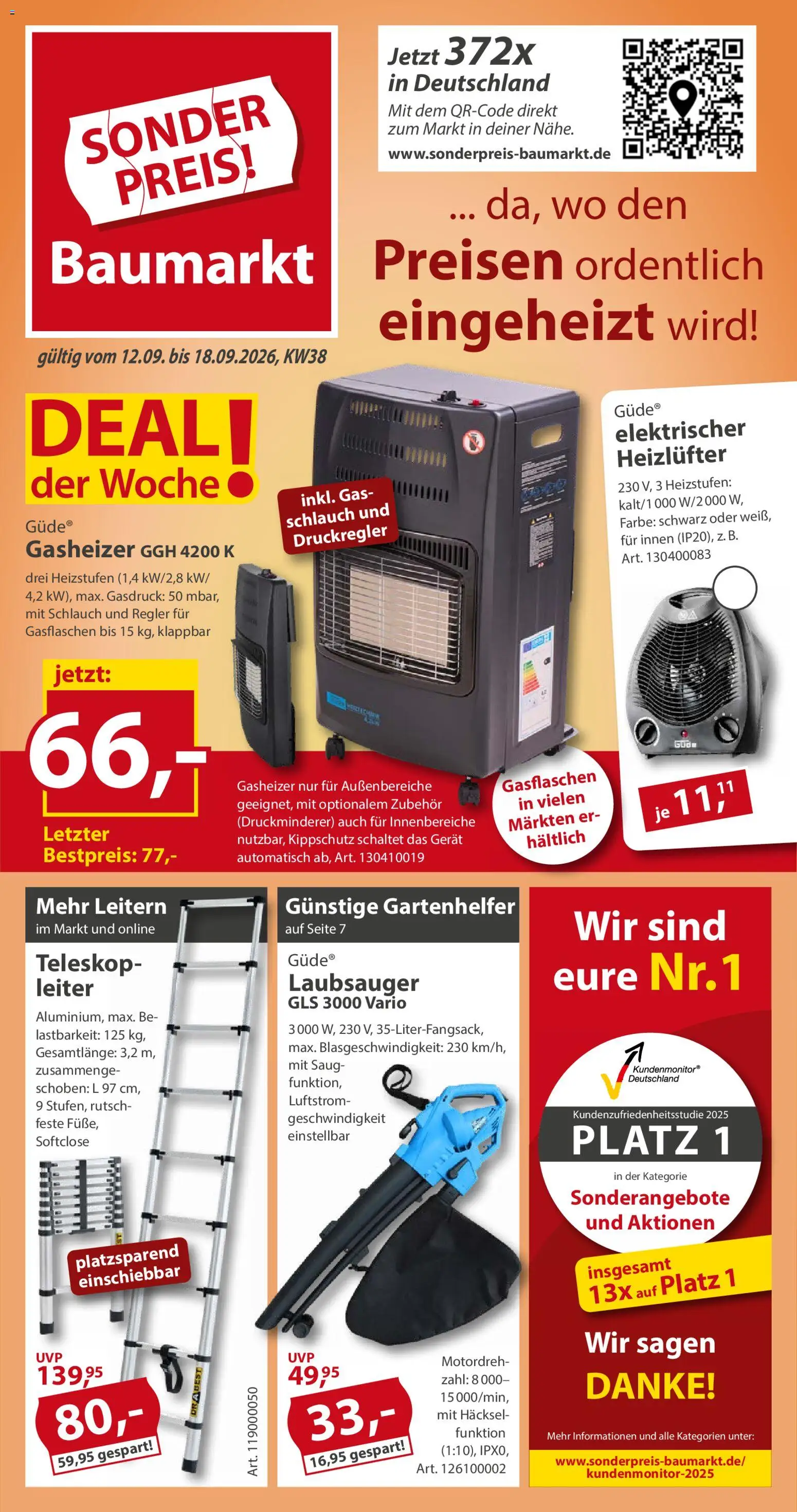 Sonderpreis Baumarkt Prospekt – gültig ab 12.09.2026 | Seite: 1