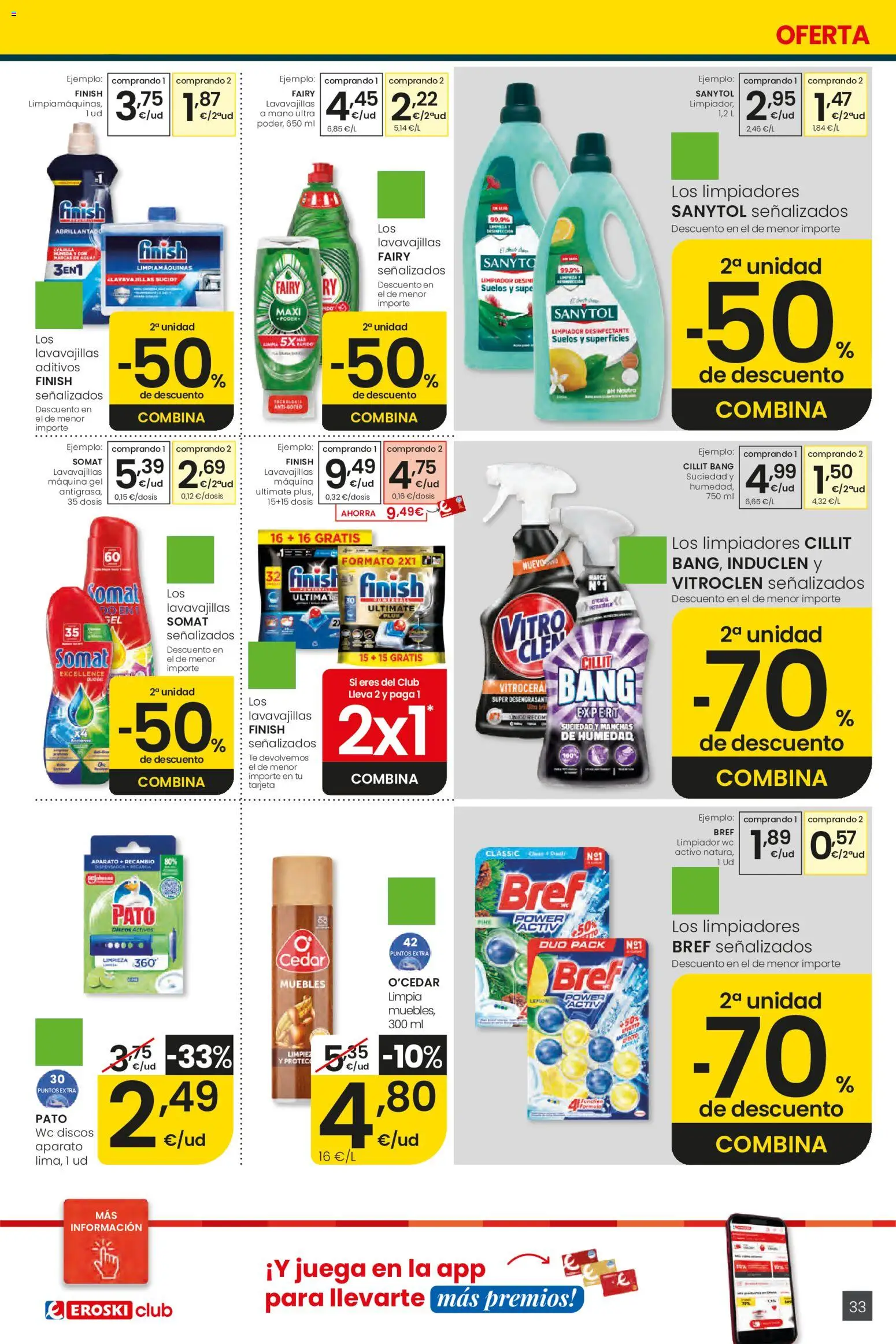 Eroski Ofertones de verano │ válido desde el 11.06.2026 | Página: 33 | Productos: Té, Muebles, Juega, Lavavajillas