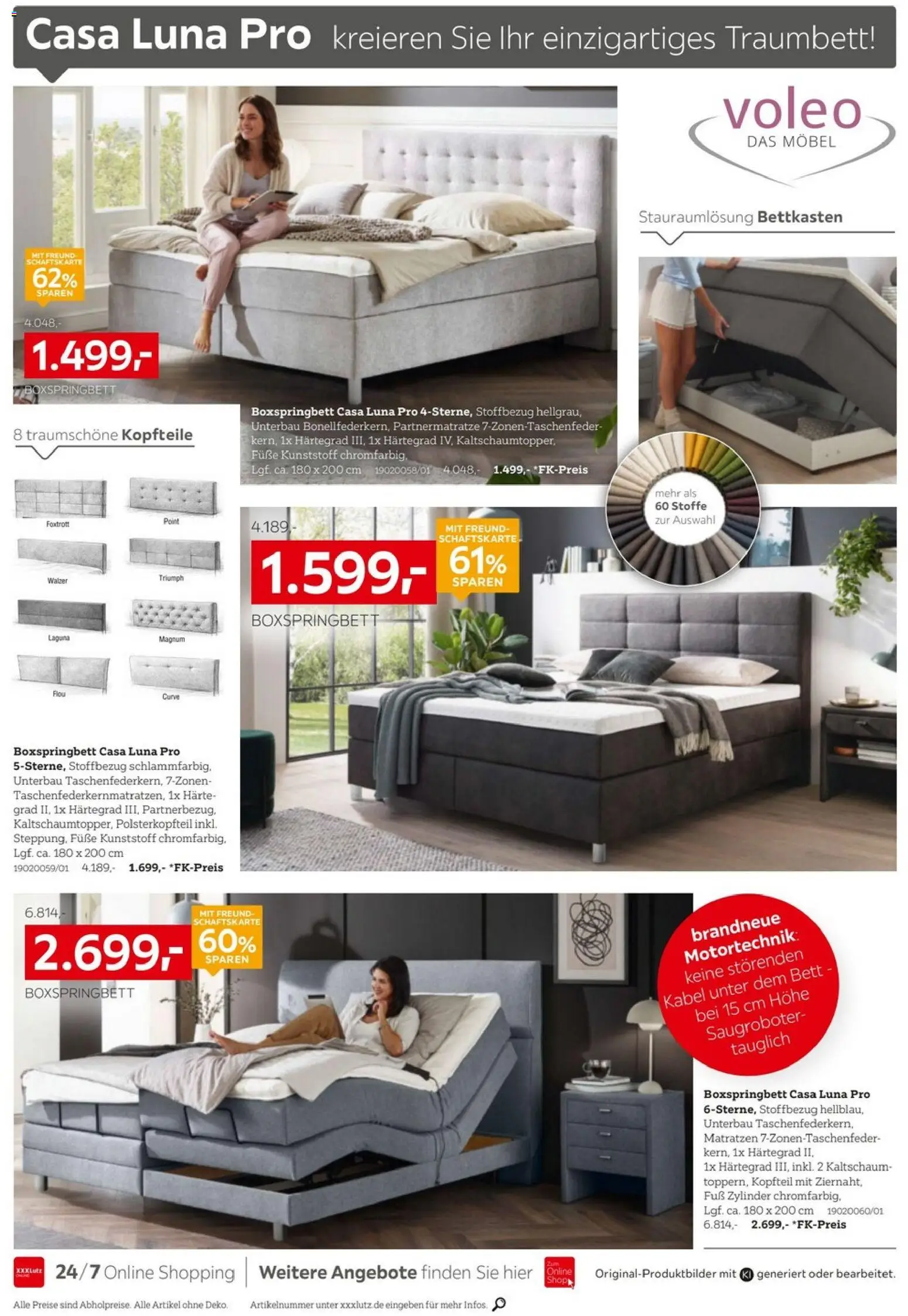 XXXLutz Boxspringbetten Spezial – gültig ab 15.08.2026 | Seite: 8 | Produkte: Kabel, Bett, Boxspringbett