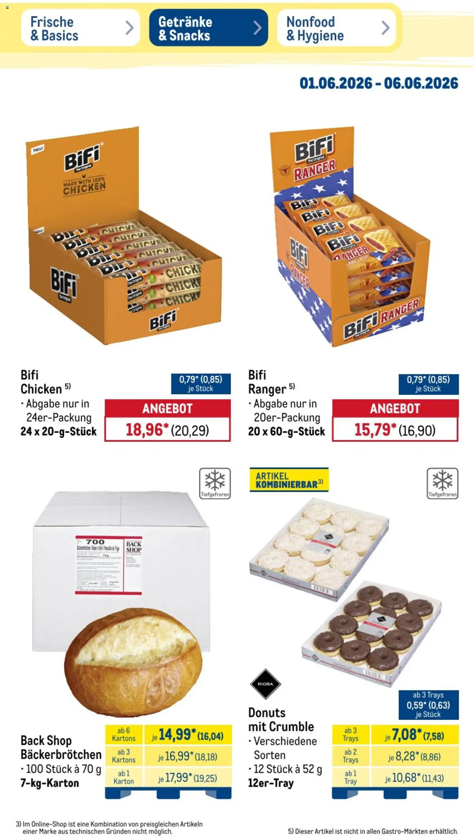 Metro NonFood-Angebote – gültig ab 01.06.2026 | Seite: 29 | Produkte: Bifi, Donuts