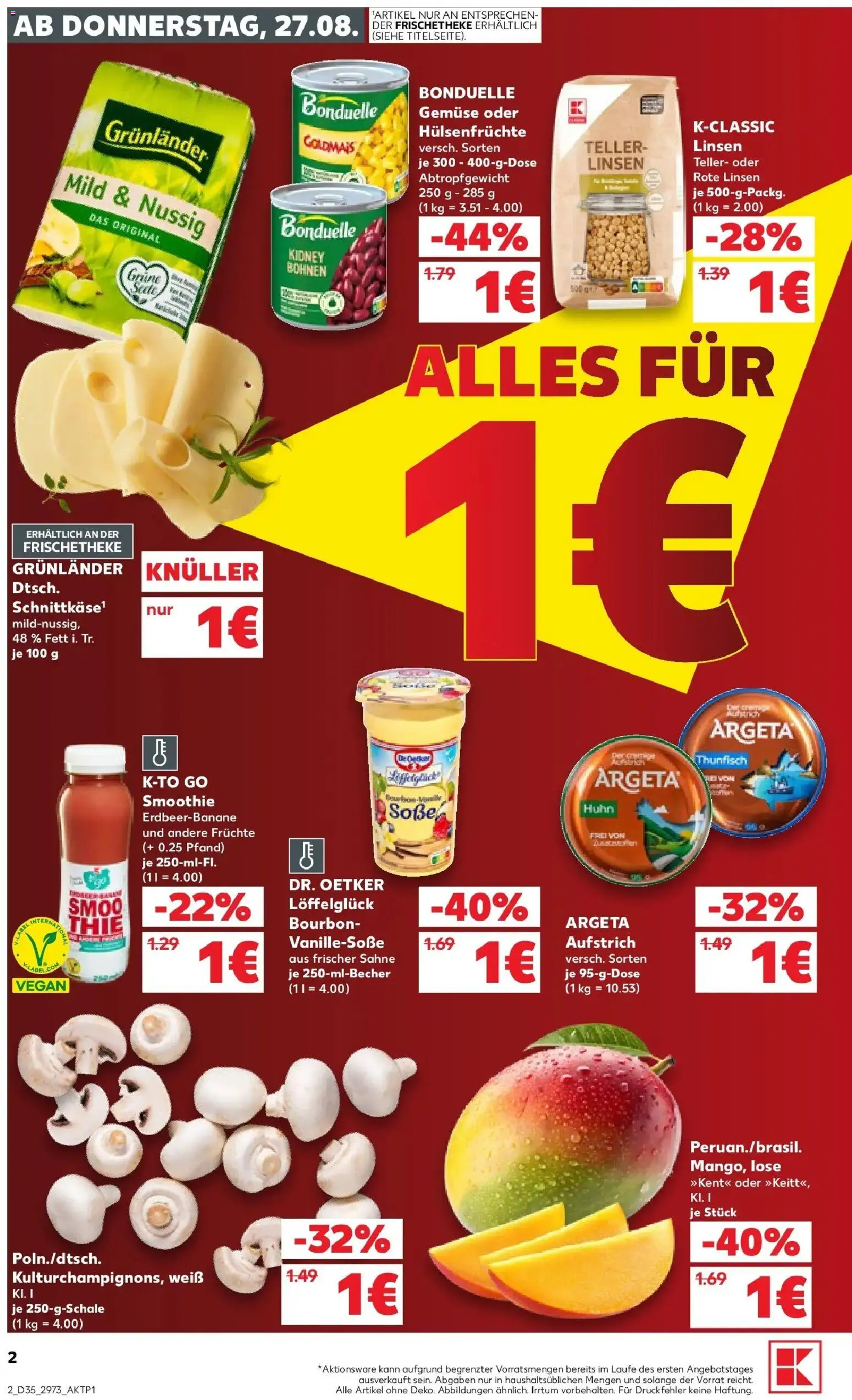 Prospekt Kaufland ab 24.08.2026 » Angebote Online zum Blättern | Seite: 13 | Produkte: Thunfisch, Grunlander, Soße, Sahne
