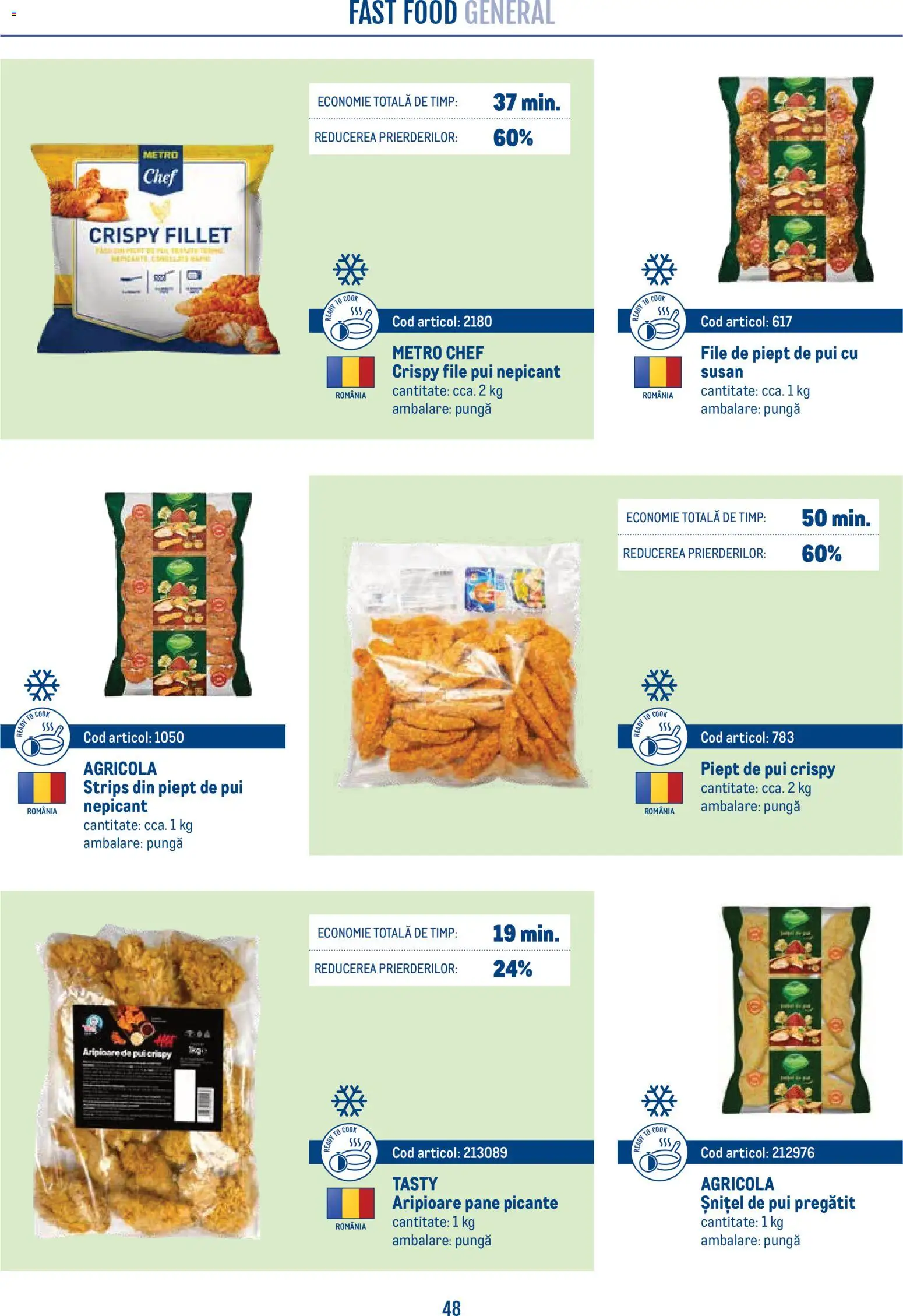 Noul catalog Metro – valabil de la 21.04.2026 | Pagină: 48 | Produse: Pungă, Agricola, Pui