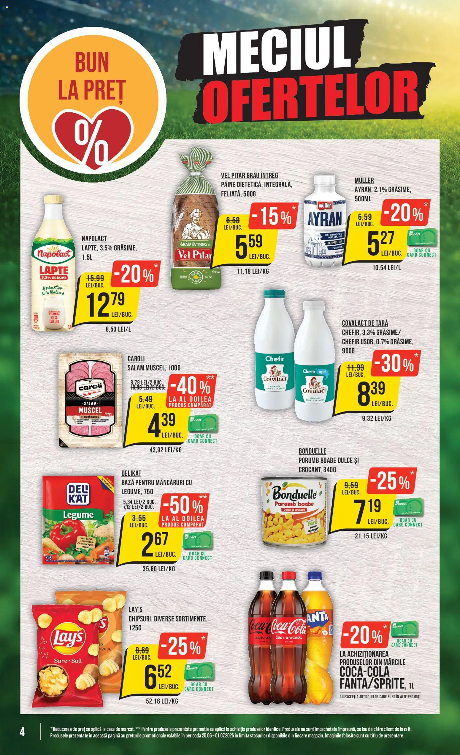 Noul catalog Mega Image – valabil de la 25.06.2026 | Pagină: 4 | Produse: Pară, Amerikan servis, Lapte, Sare