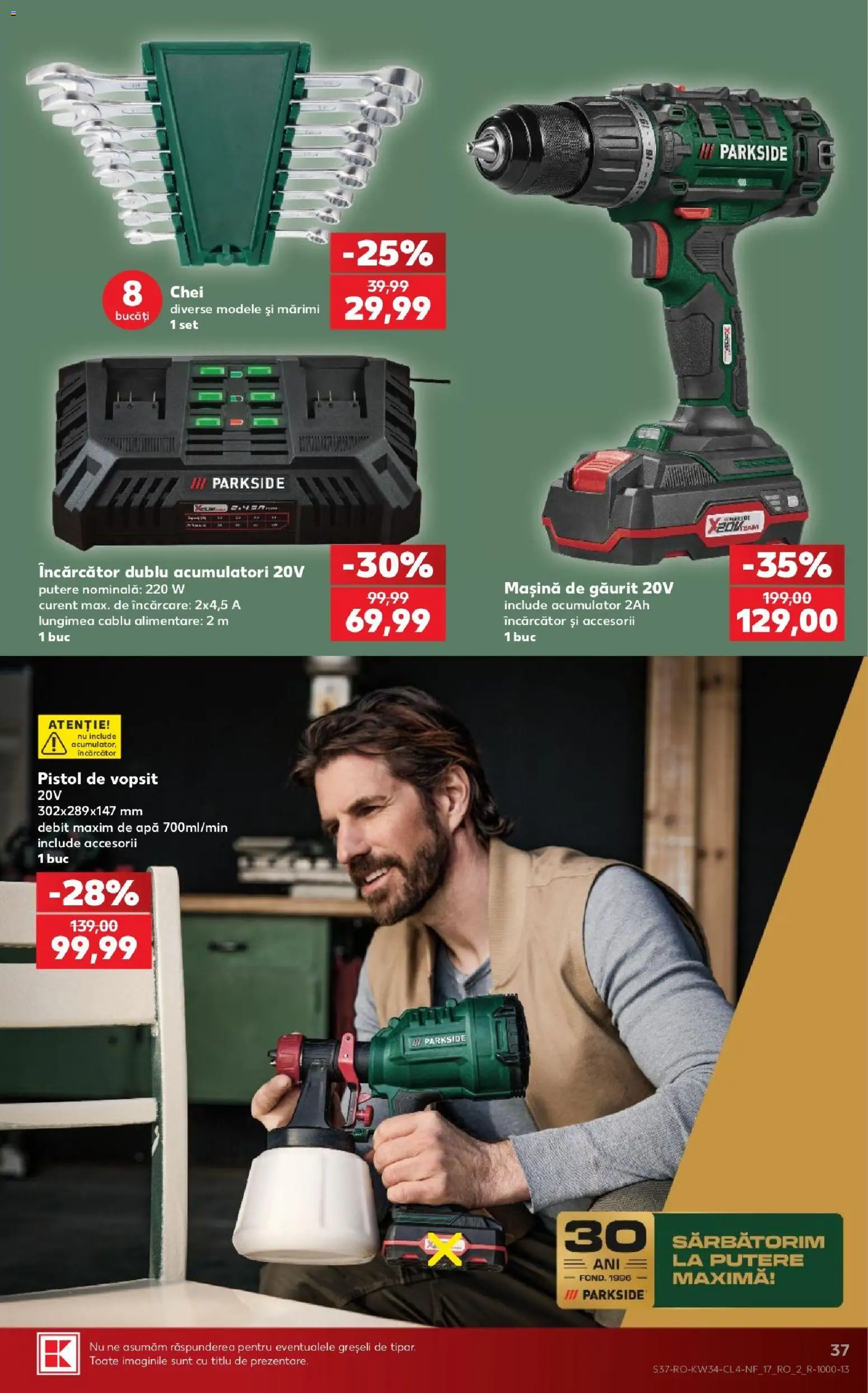 Noul catalog Kaufland – valabil de la 19.08.2026 | Pagină: 37 | Produse: Încărcător, Cablu, Parkside, Apă