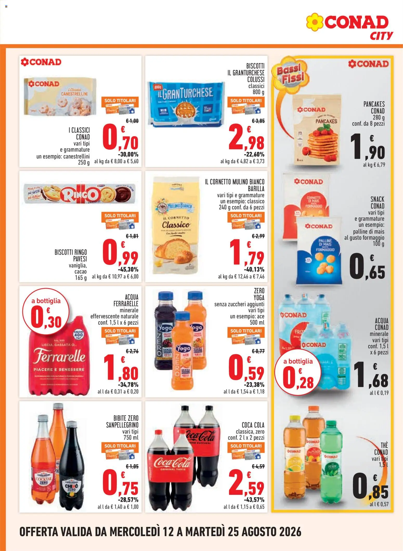 Volantino Conad del 12/08/2026 | Pagina: 10 | Prodotti: Acqua, Formaggio, Bibite, Coca Cola