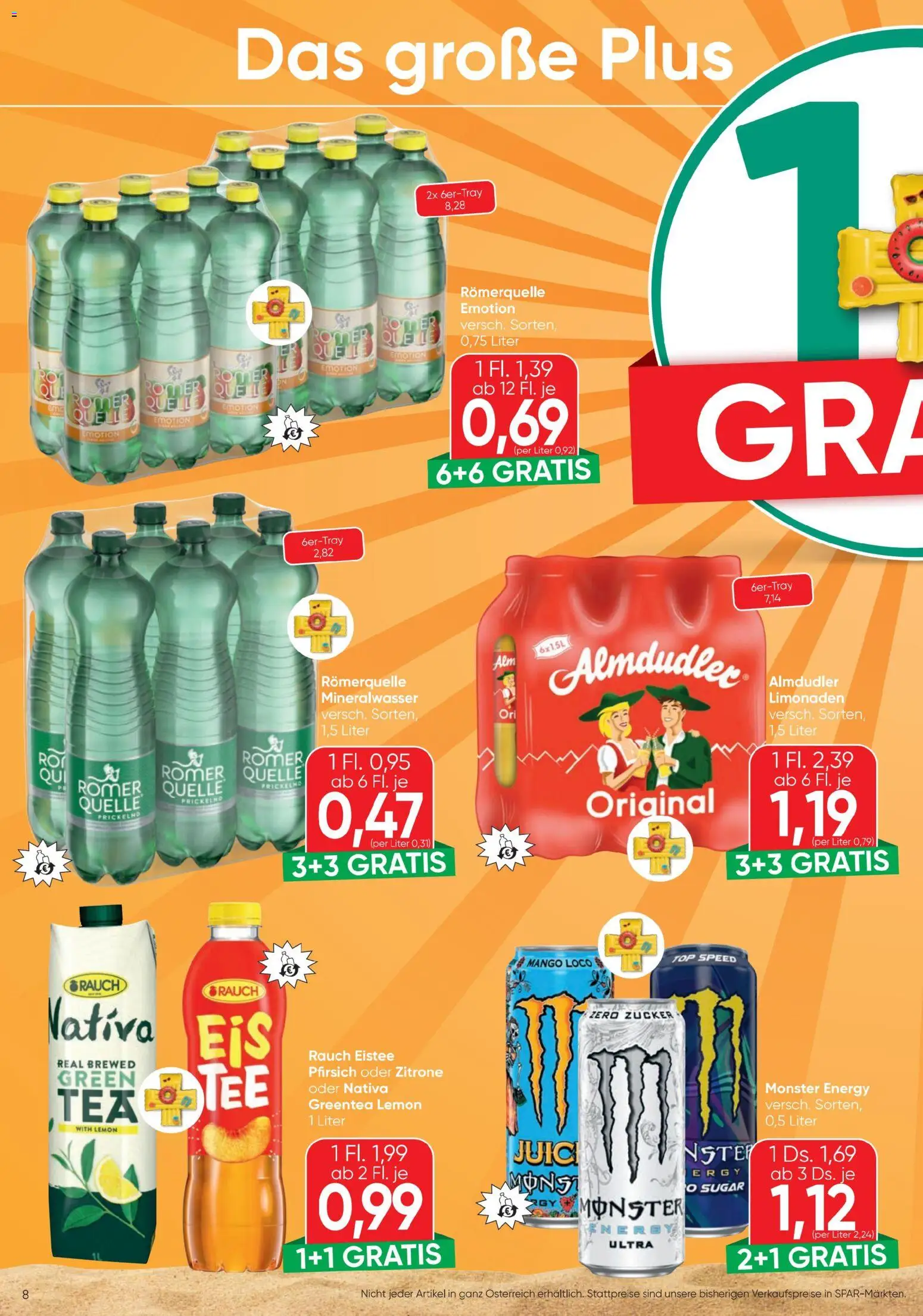 Spar - Flugblatt gültig ab 01.07.2026 | Seite: 8 | Produkte: Zucker, Zitrone, Mango, Pfirsich