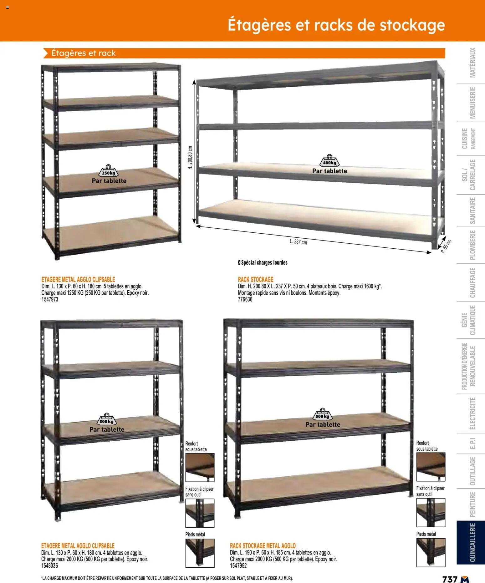 {H1} | Page: 737 | Produits: Tablette, Étagère