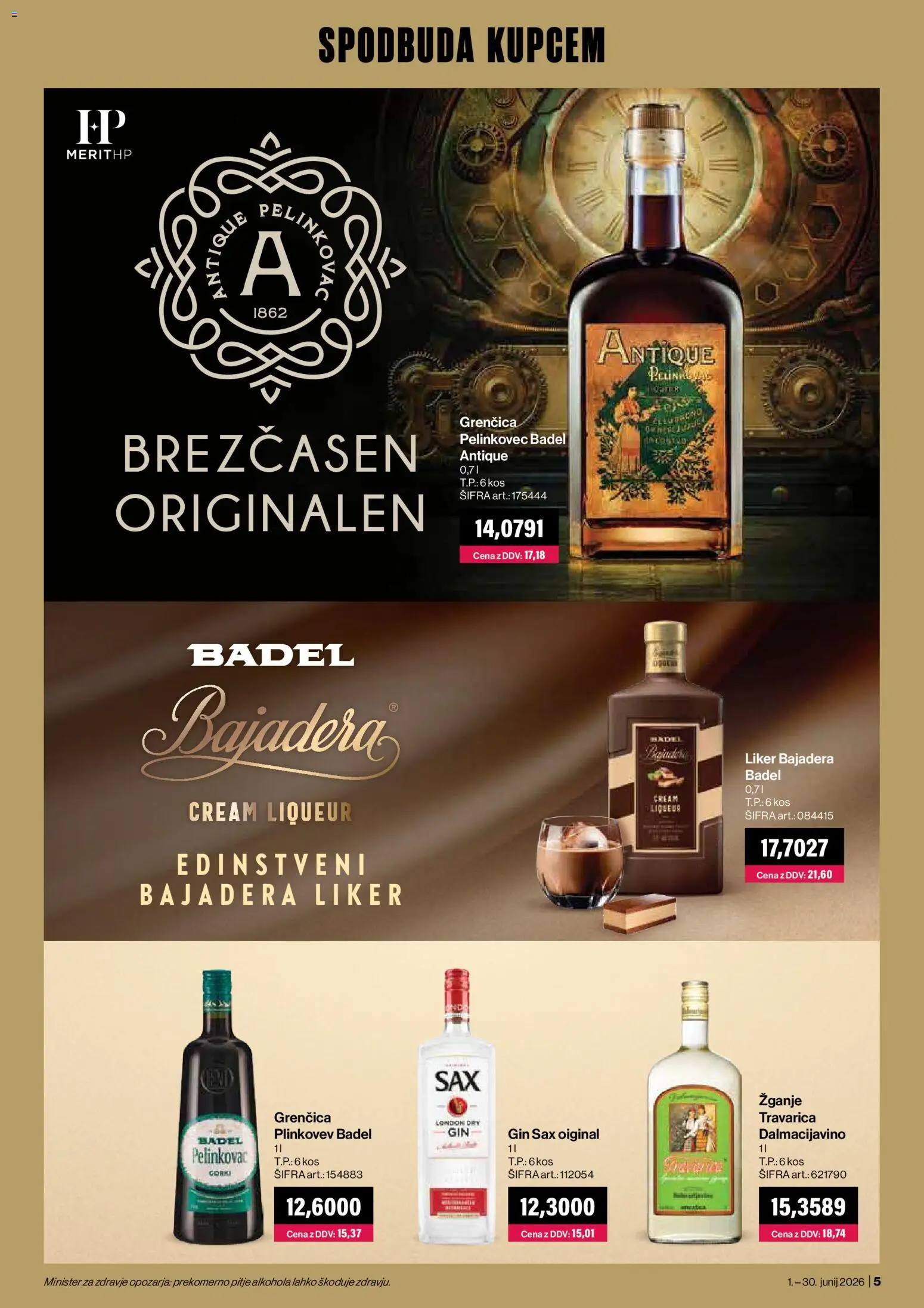 Novi Mercator katalog ponudbe – veljaven od 01.06.2026 | Stran: 5 | Izdelki: Kos, Gin