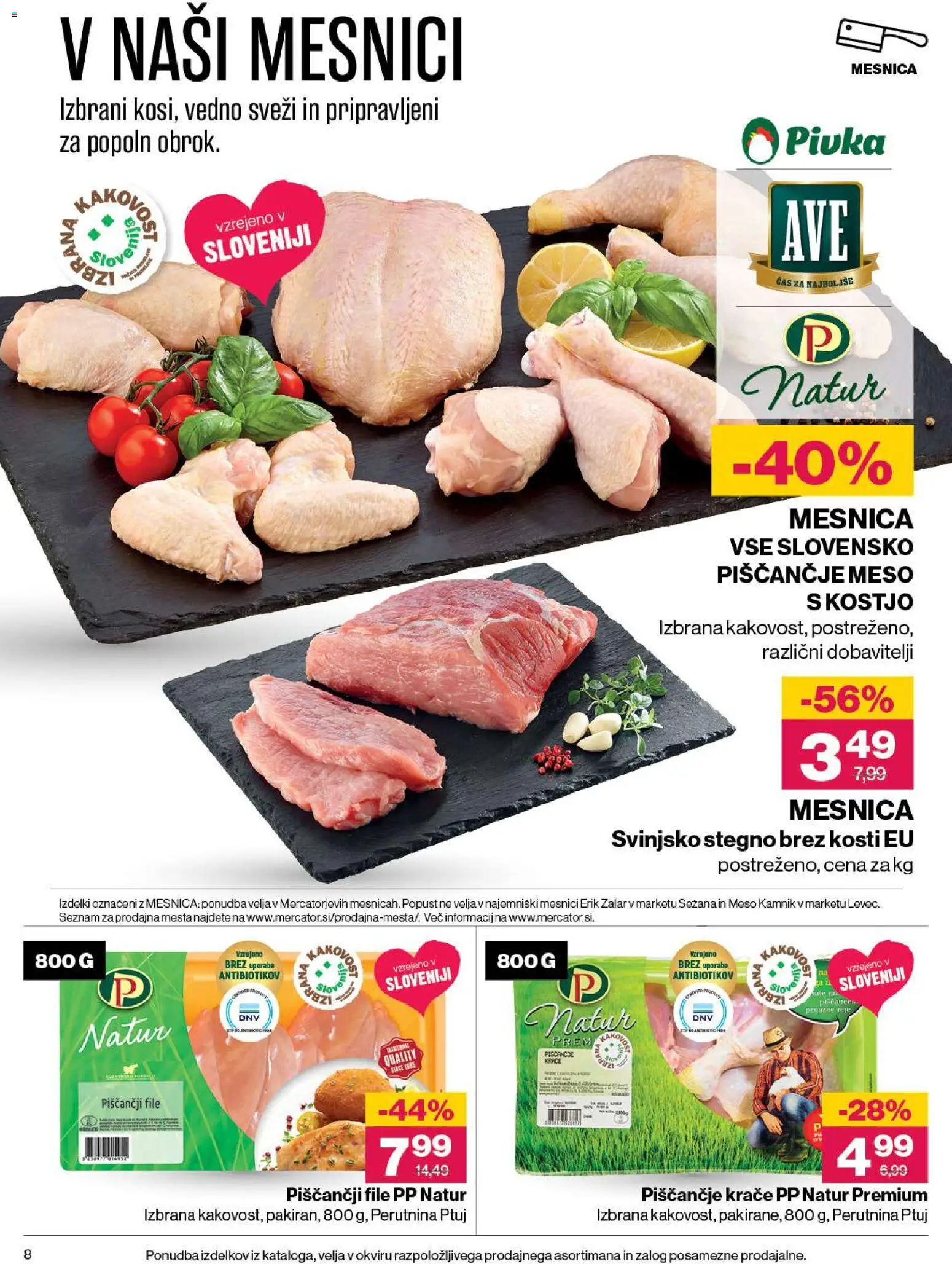 Novi Mercator katalog ponudbe – veljaven od 06.08.2026 | Stran: 8 | Izdelki: Piscancje meso
