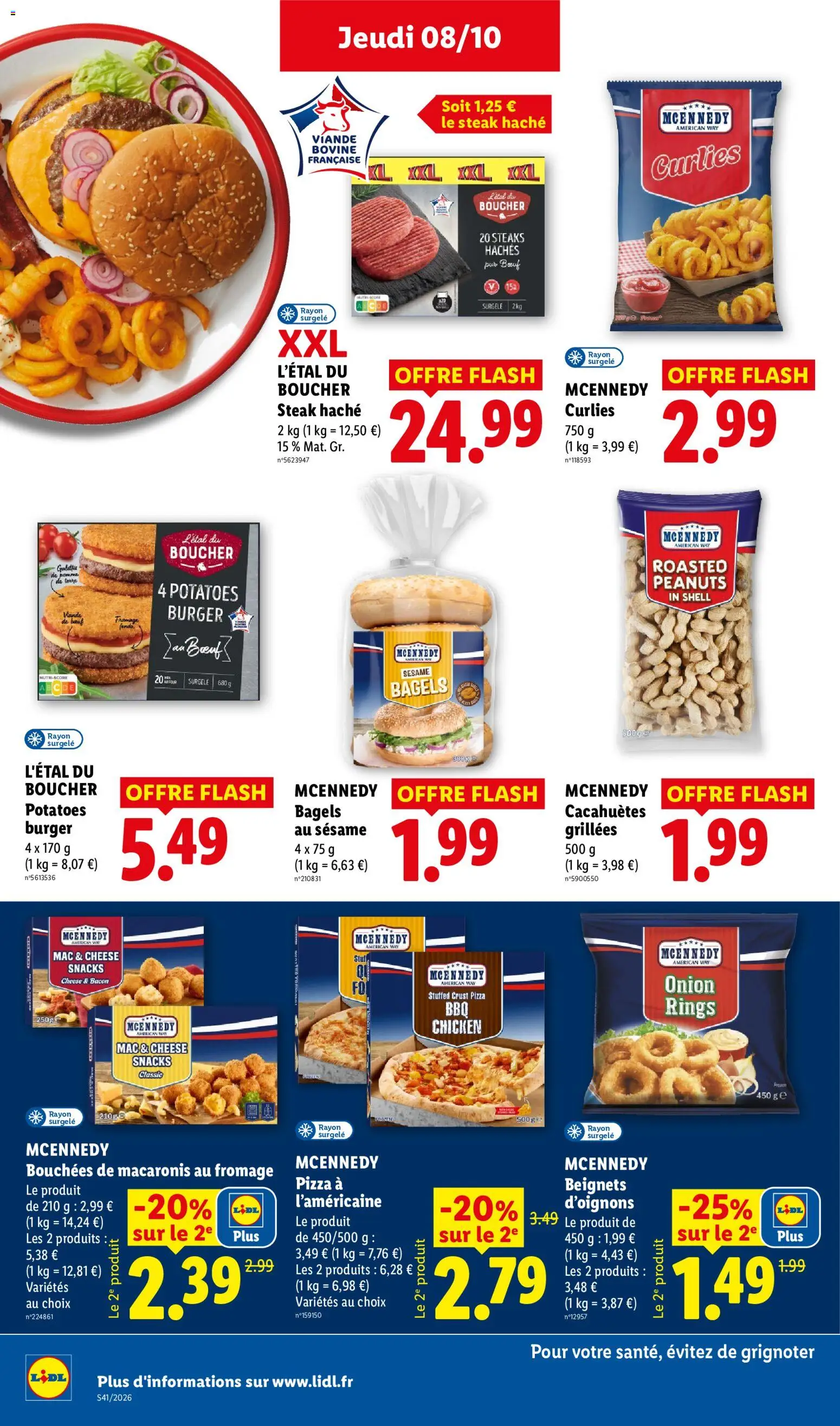 {H1} | Page: 24 | Produits: Cacahuetes grillees, Fromage, Viande, Burger