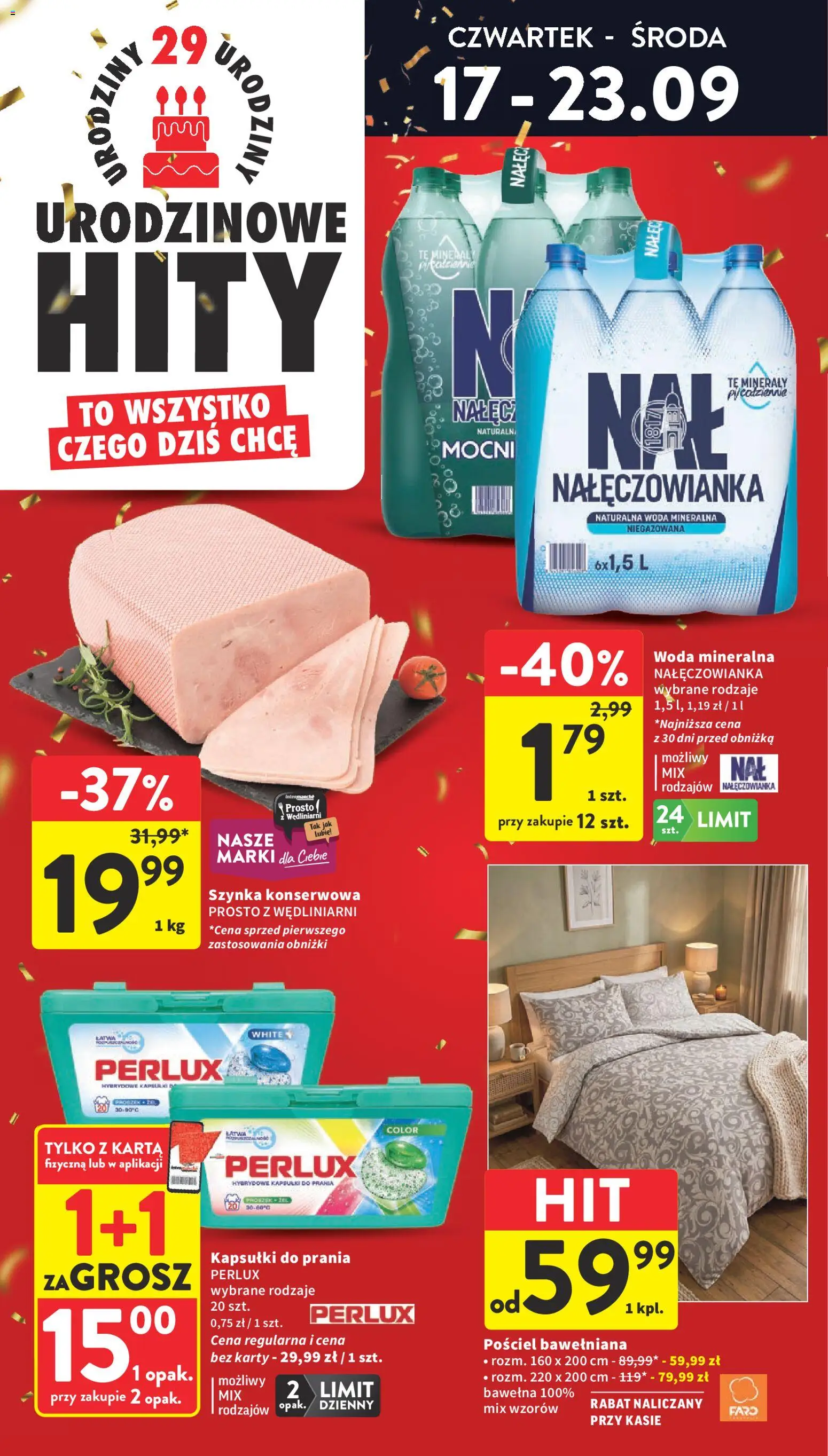 Intermarche gazetka od 17.09.2026 | Strona: 6 | Produkty: Kapsułki, Kapsułki do prania, Pościel bawełniana, Woda