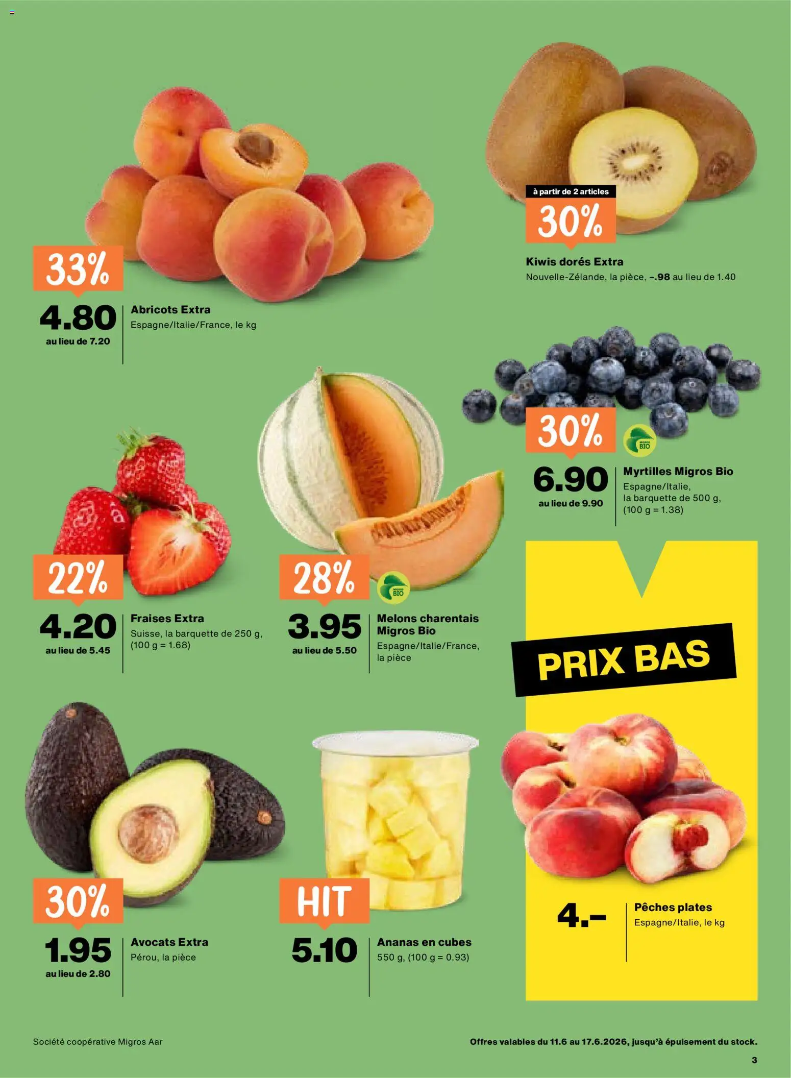 Migros aktionen FR – gültig ab 11.06.2026 | Seite: 3 | Produkte: Ananas