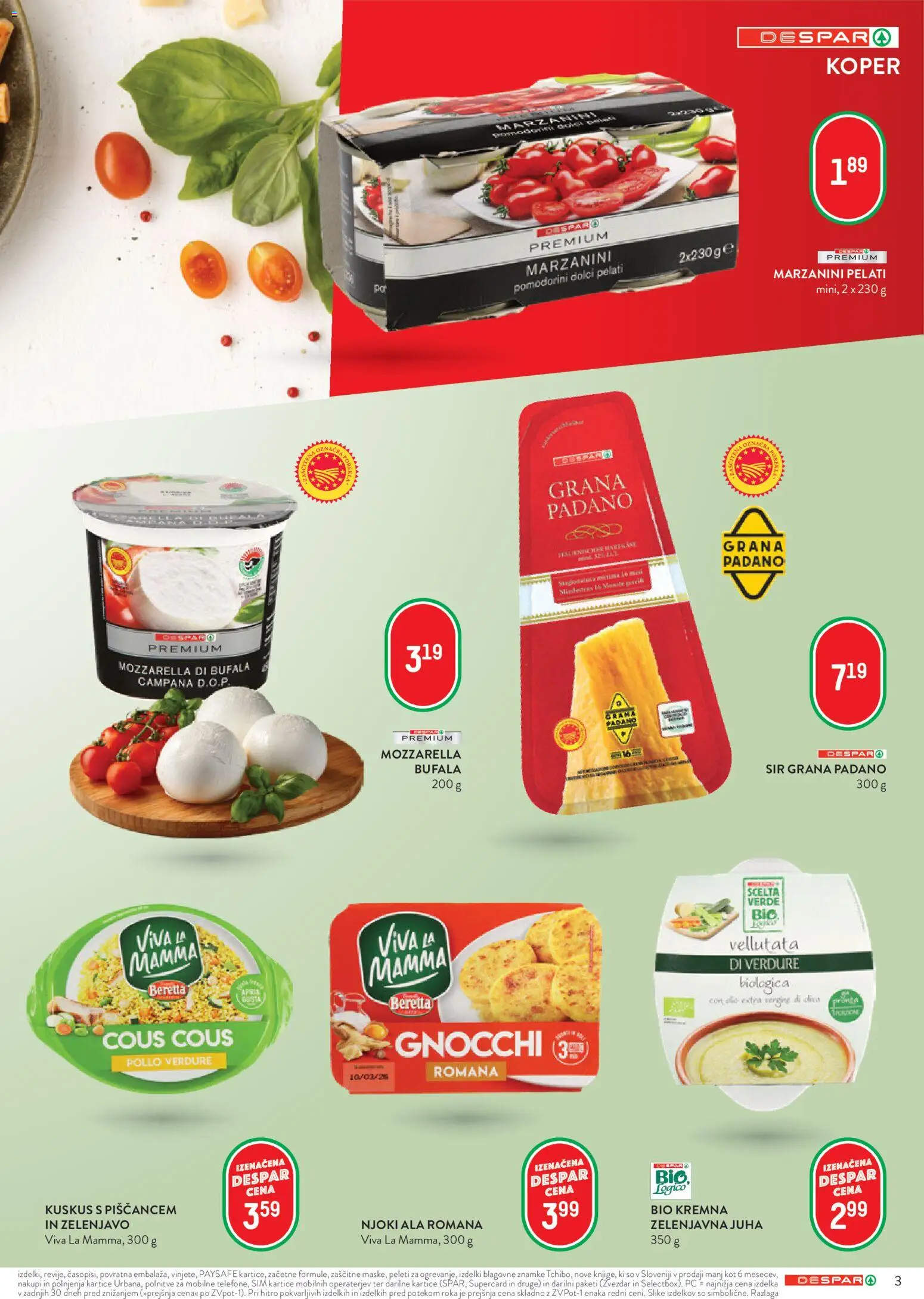 Novi Spar katalog ponudbe – veljaven od 01.07.2026 | Stran: 3 | Izdelki: Juha, Sir, Njoki, Kuskus