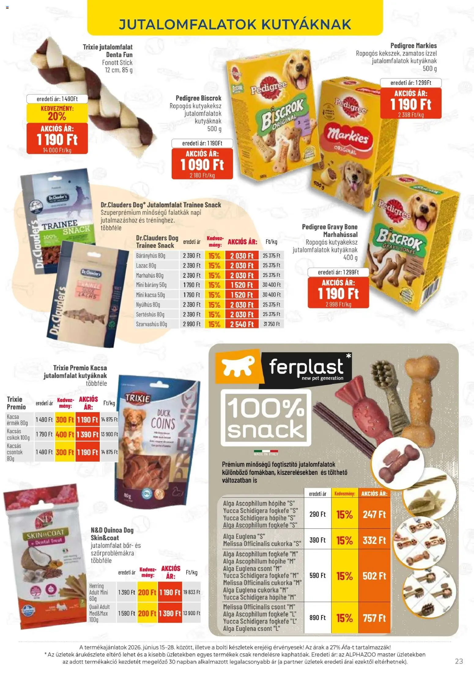 AlphaZoo akciós ujság - amely érvényes a következő dátumtól: 15.06.2026 | Oldal: 23 | Termékek: Bárányhús, Quinoa, Lazac, Cukorka