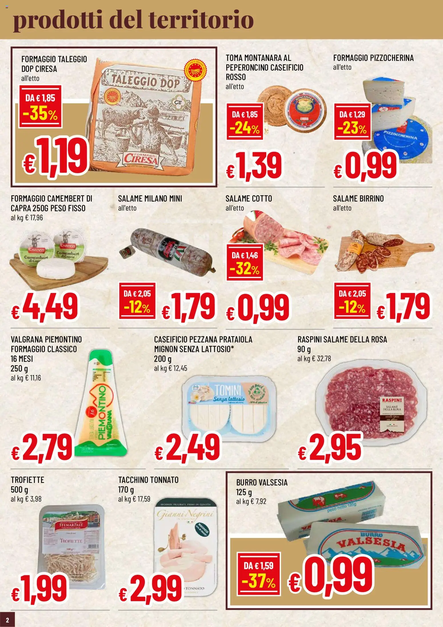 Volantino Famila del 17/09/2026 | Pagina: 2 | Prodotti: Camembert, Burro, Peperoncino, Senza lattosio