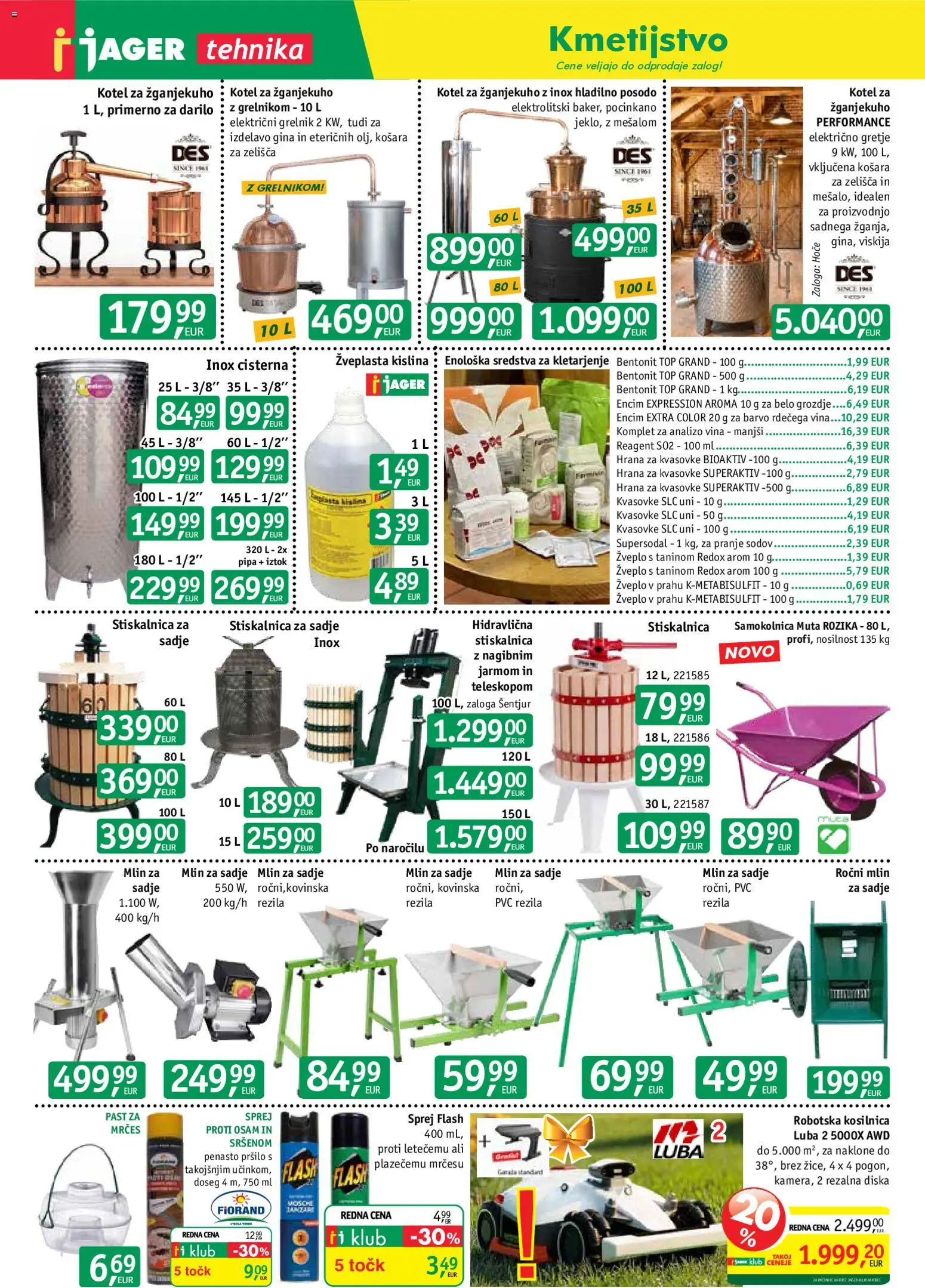 Novi Jager katalog ponudbe – veljaven od 02.09.2026 | Stran: 2 | Izdelki: Grozdje, Košara, Samokolnica, Sadje