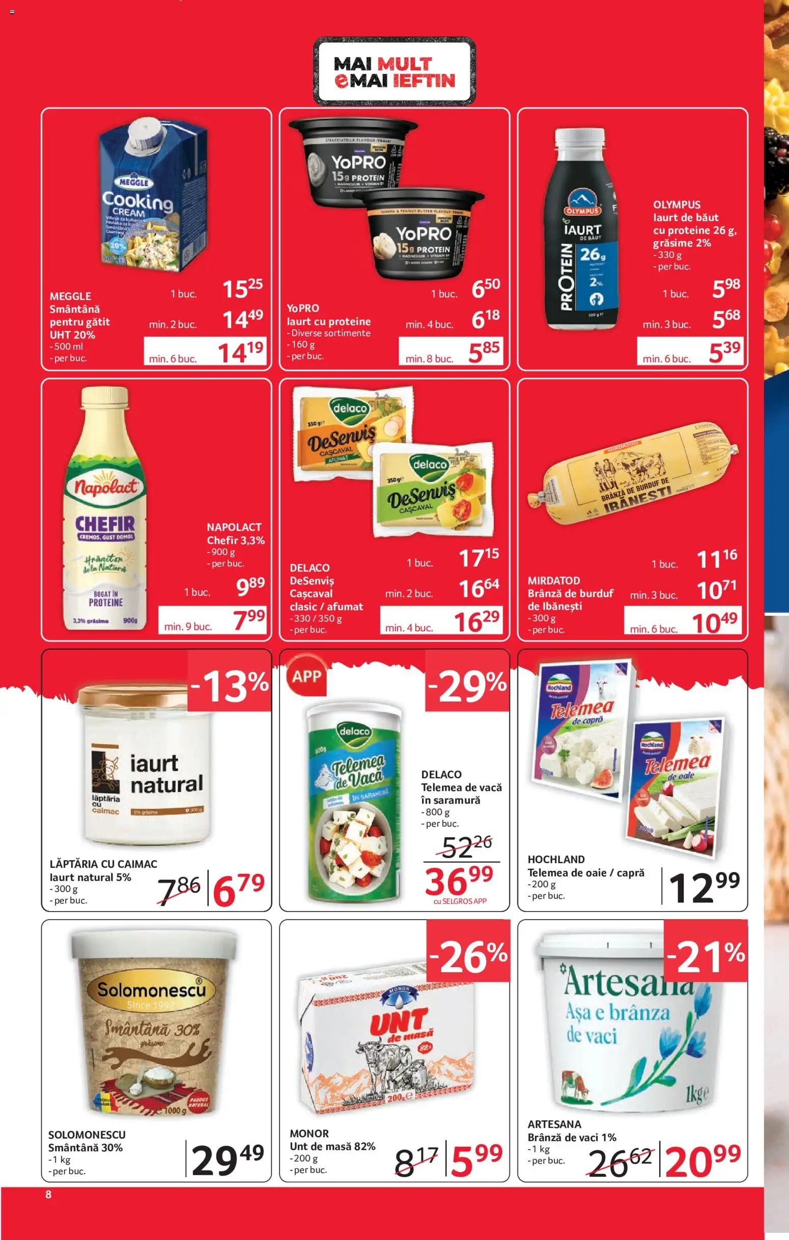 Noul catalog Selgros – valabil de la 15.05.2026 | Pagină: 8 | Produse: Light Kedi Konservesi, Masaüstü kılıfı, Brânză, Smântână