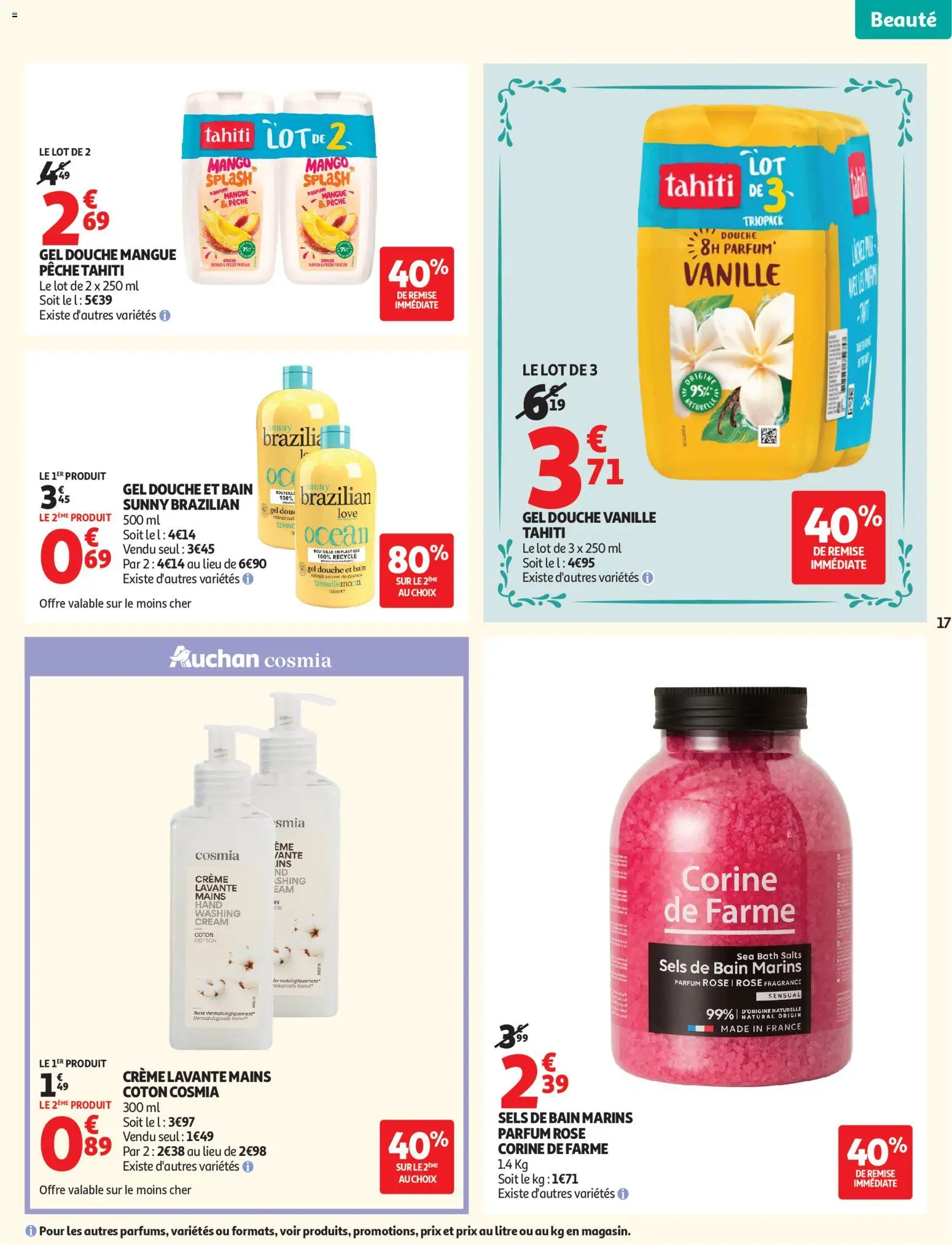 {H1} | Page: 17 | Produits: Mangue, Pêche, Parfum, Gel douche