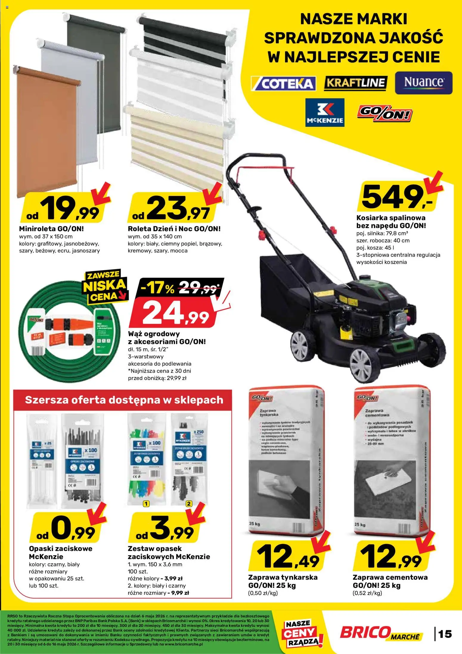 Brico Marché gazetka od 06.05.2026 | Strona: 15 | Produkty: Wąż ogrodowy, Kosiarka